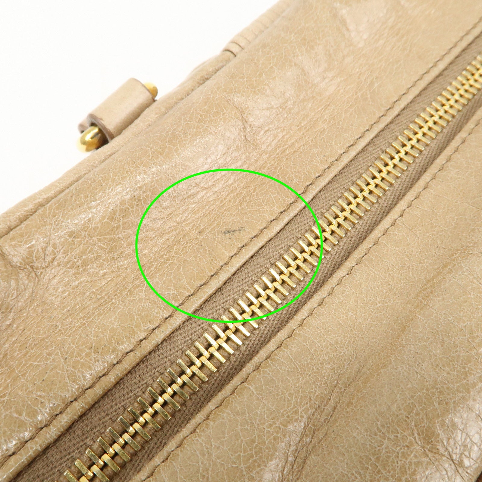 MIU MIU Leather 2Way Bag Hand Bag Shoulder Bag Light Brown RL0048
