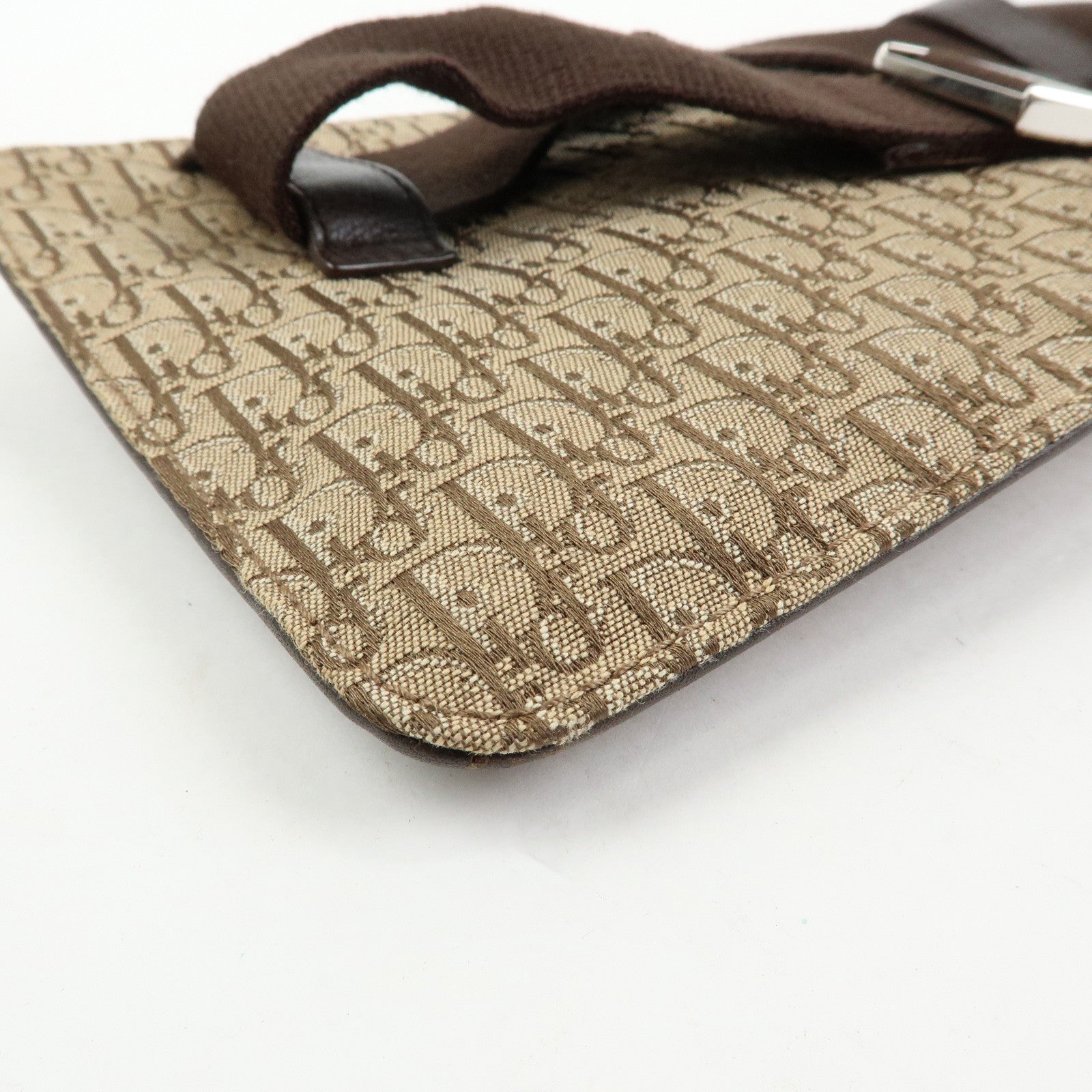 Christian Dior Trotter Street Chic Canvas Leather Waist Bag Brown