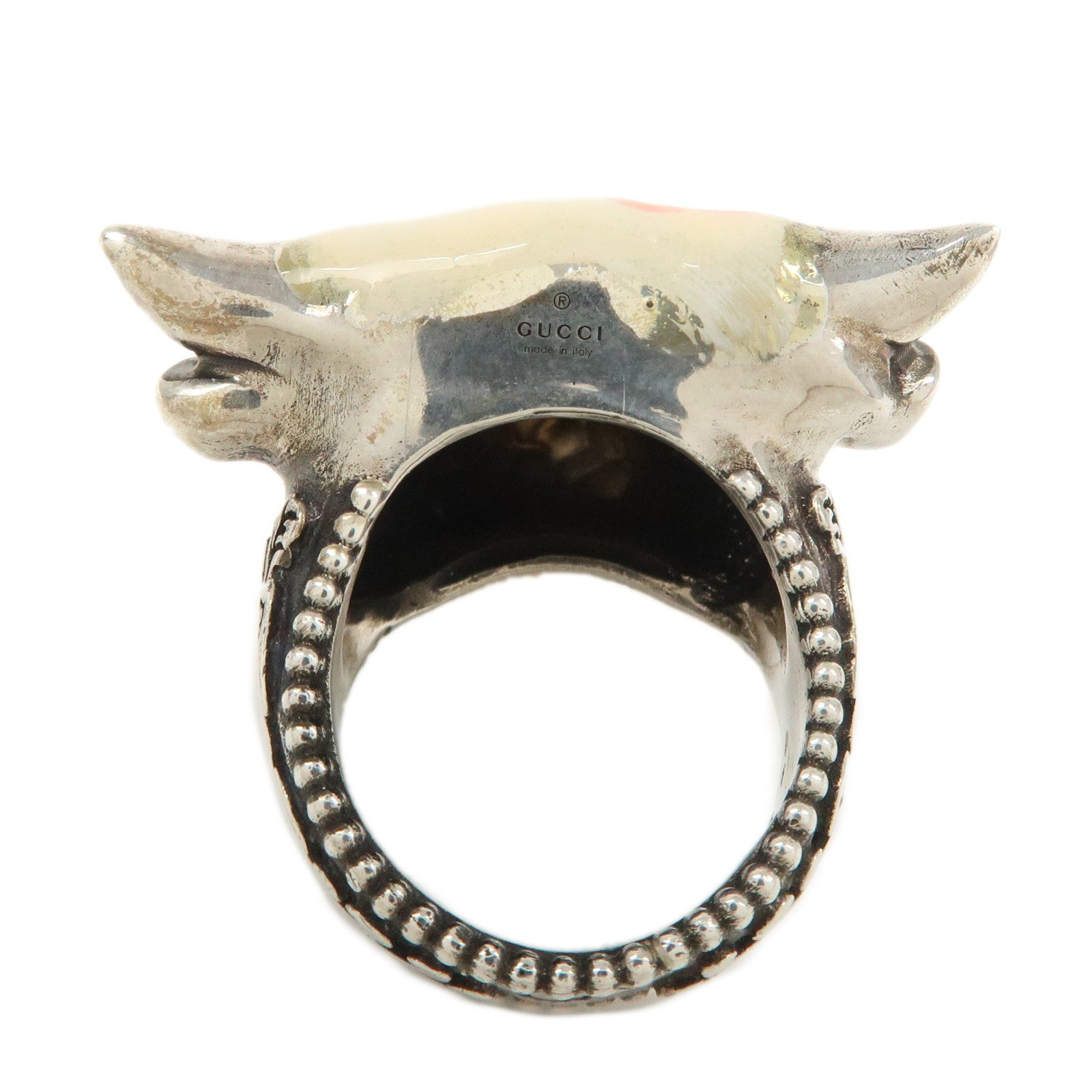 GUCCI Anger Forest Bull's Head Ring SV925 Silver #13 US6-6.5