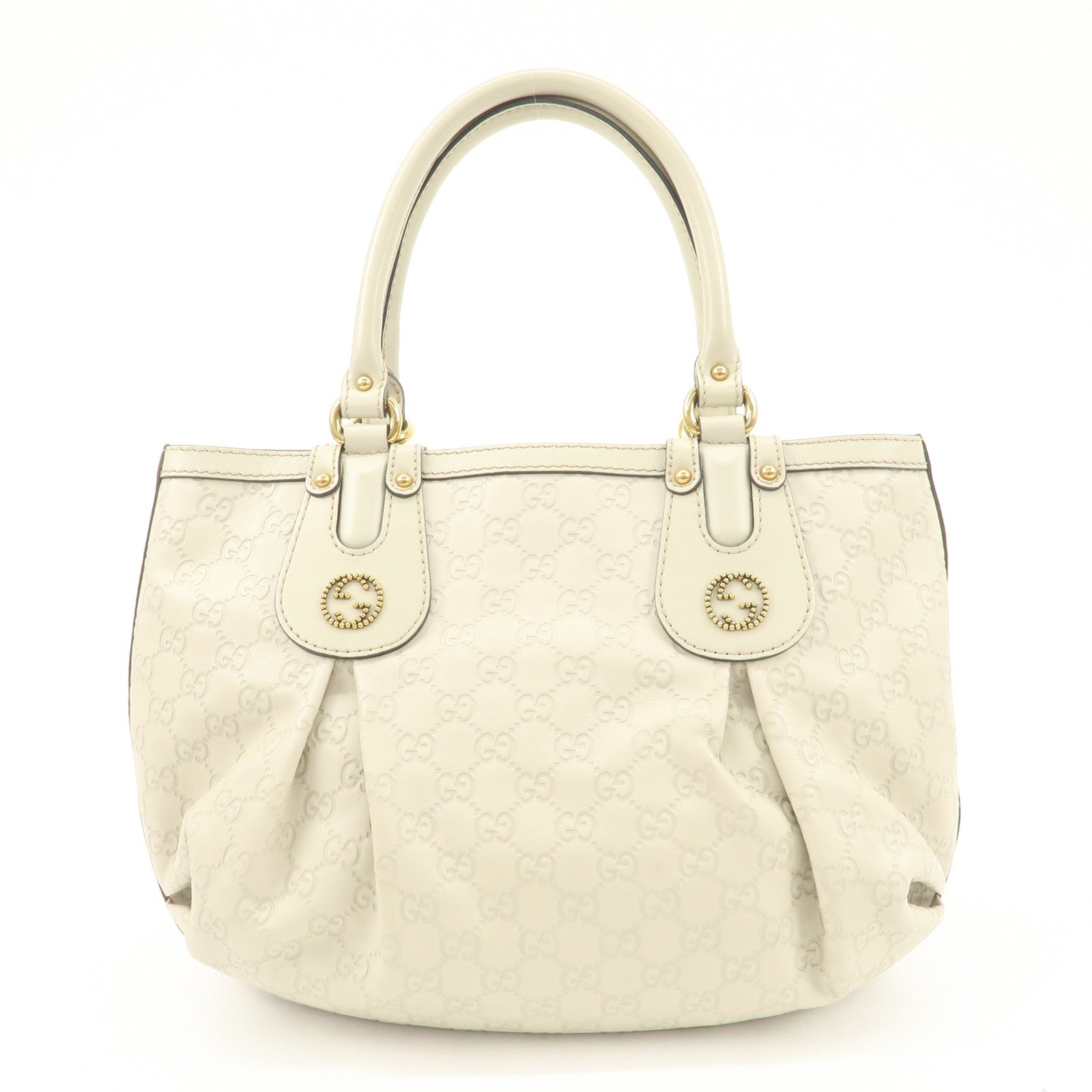 GUCCI Scarlett Guccissima Leather Tote Bag Hand Bag Beige 269953 Used