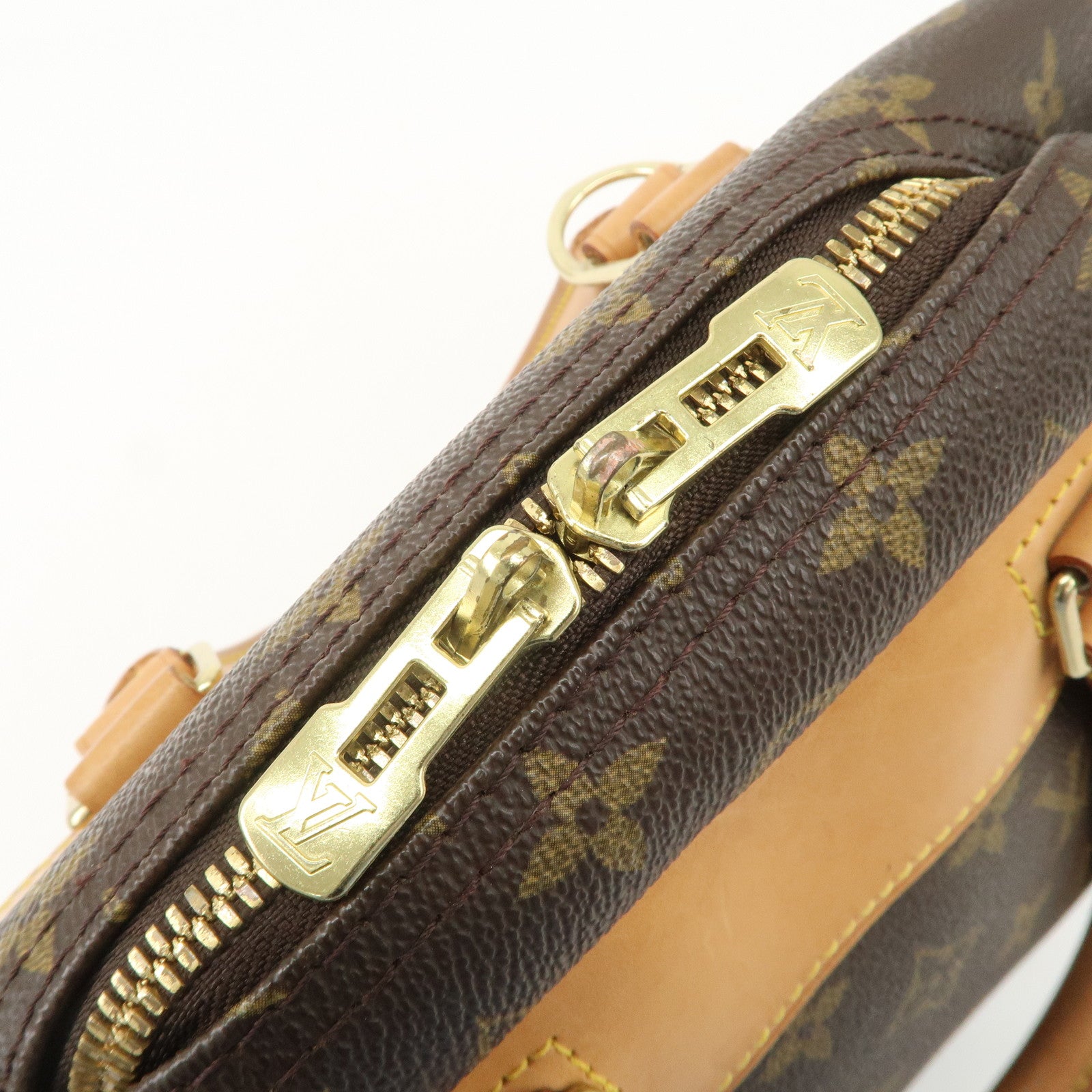 Louis Vuitton Monogram Deauville Hand Bag Brown M47270 Used