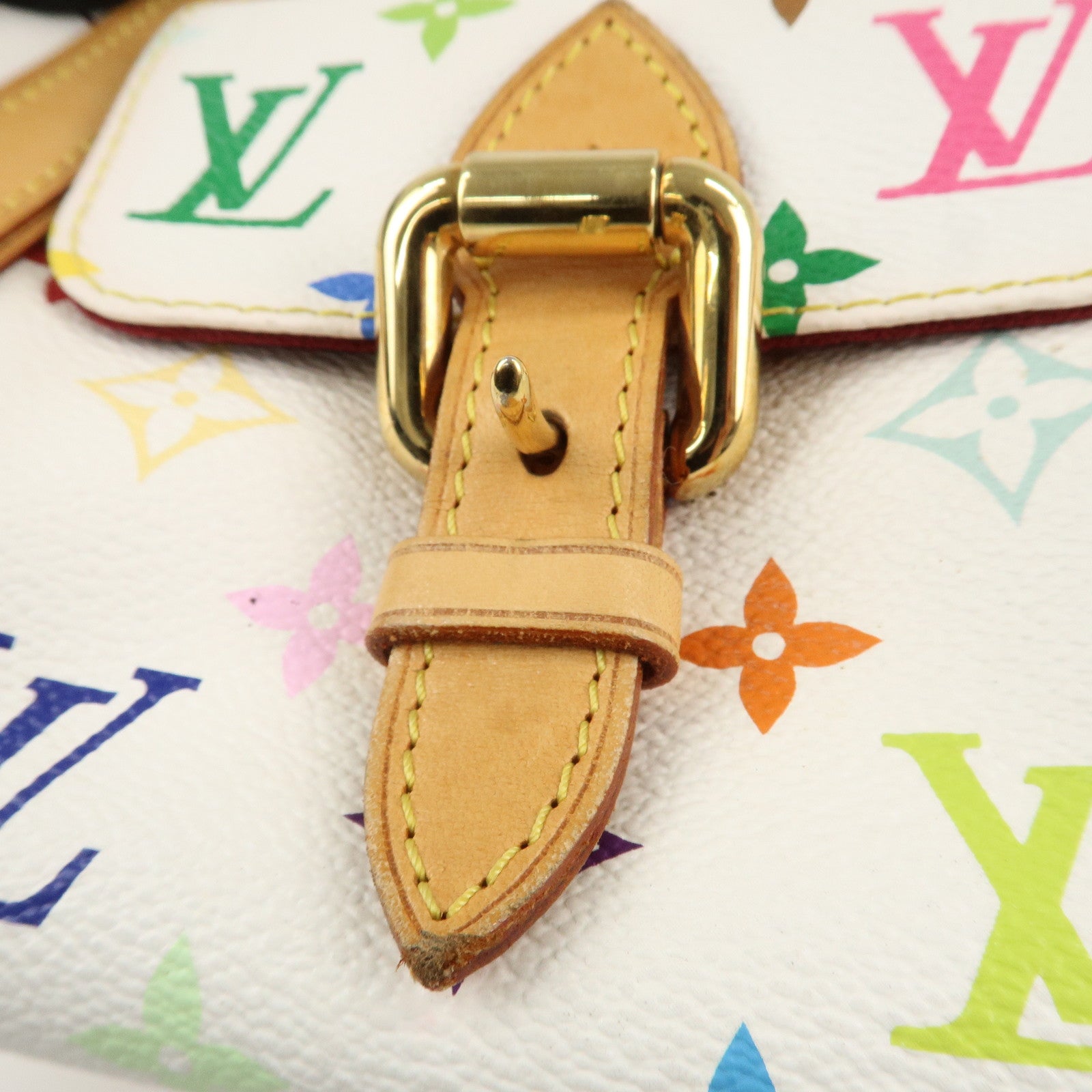 Louis Vuitton Monogram Multicolor Priscilla Hand Bag Blanc M40096 Used