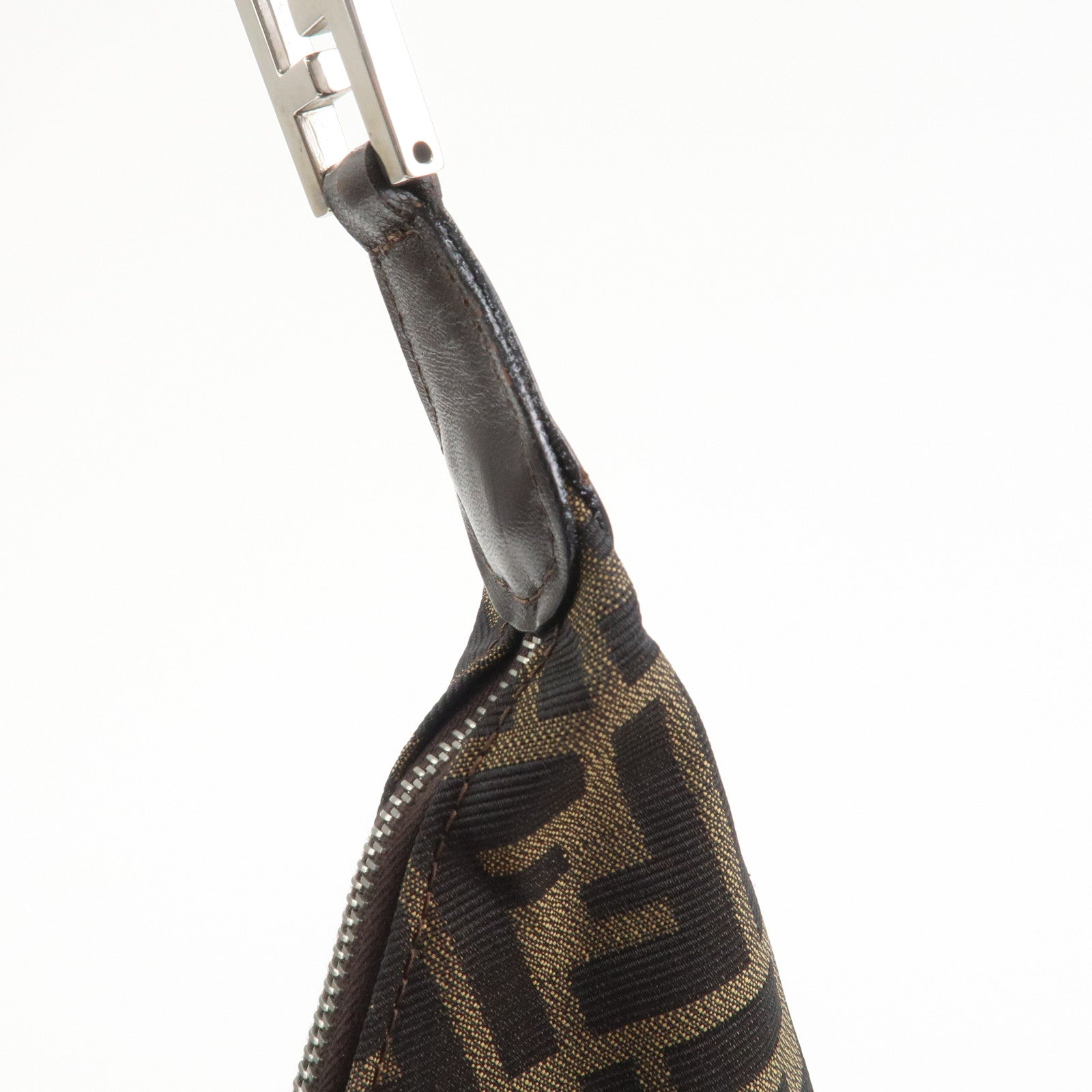 FENDI Zucca Canvas Leather Shoulder Bag Hand Bag Brown 83150870992