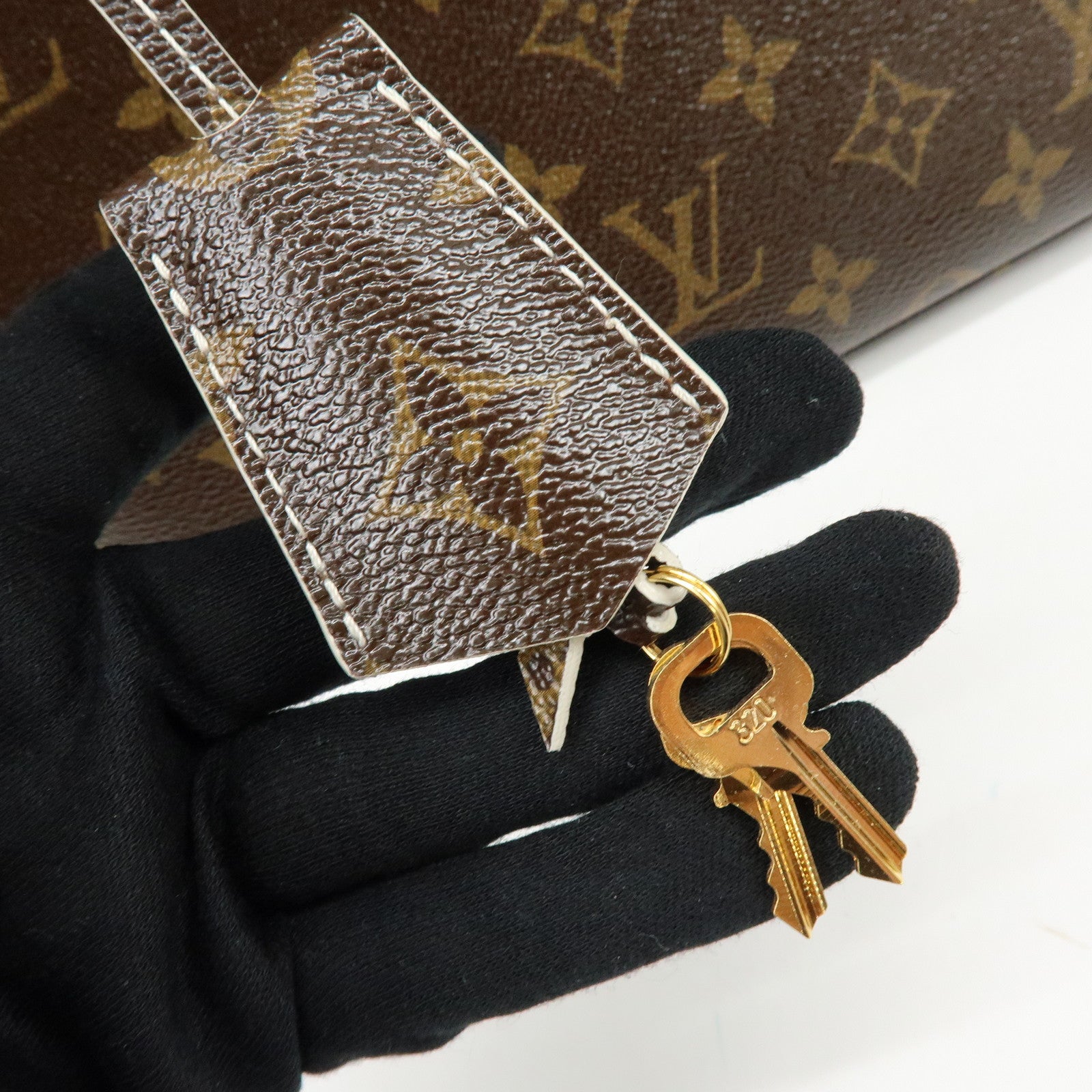 Louis Vuitton Shiny Monogram Canvas Lockit Hand Bag Brown M40597