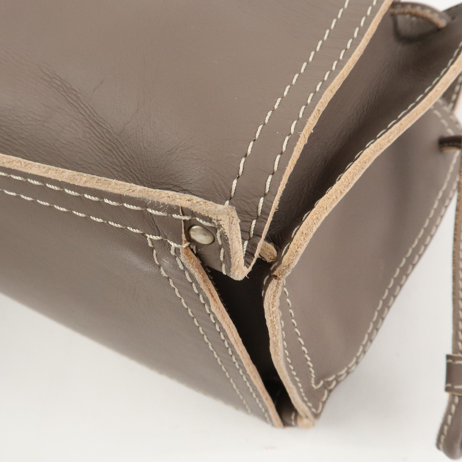 LOEWE Anagram Leather Shopper Tote Bag Shoulder Bag Brown