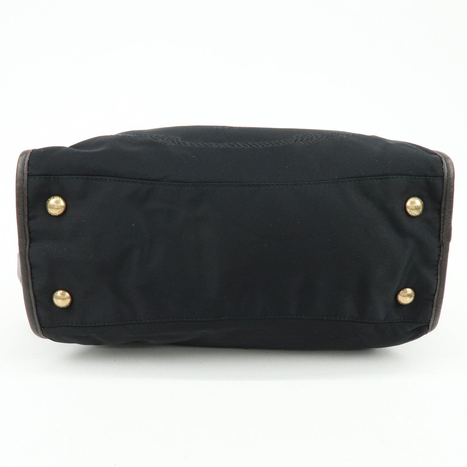 PRADA Triangle Logo Nylon Leather 2Way Hand Shoulder Bag Black