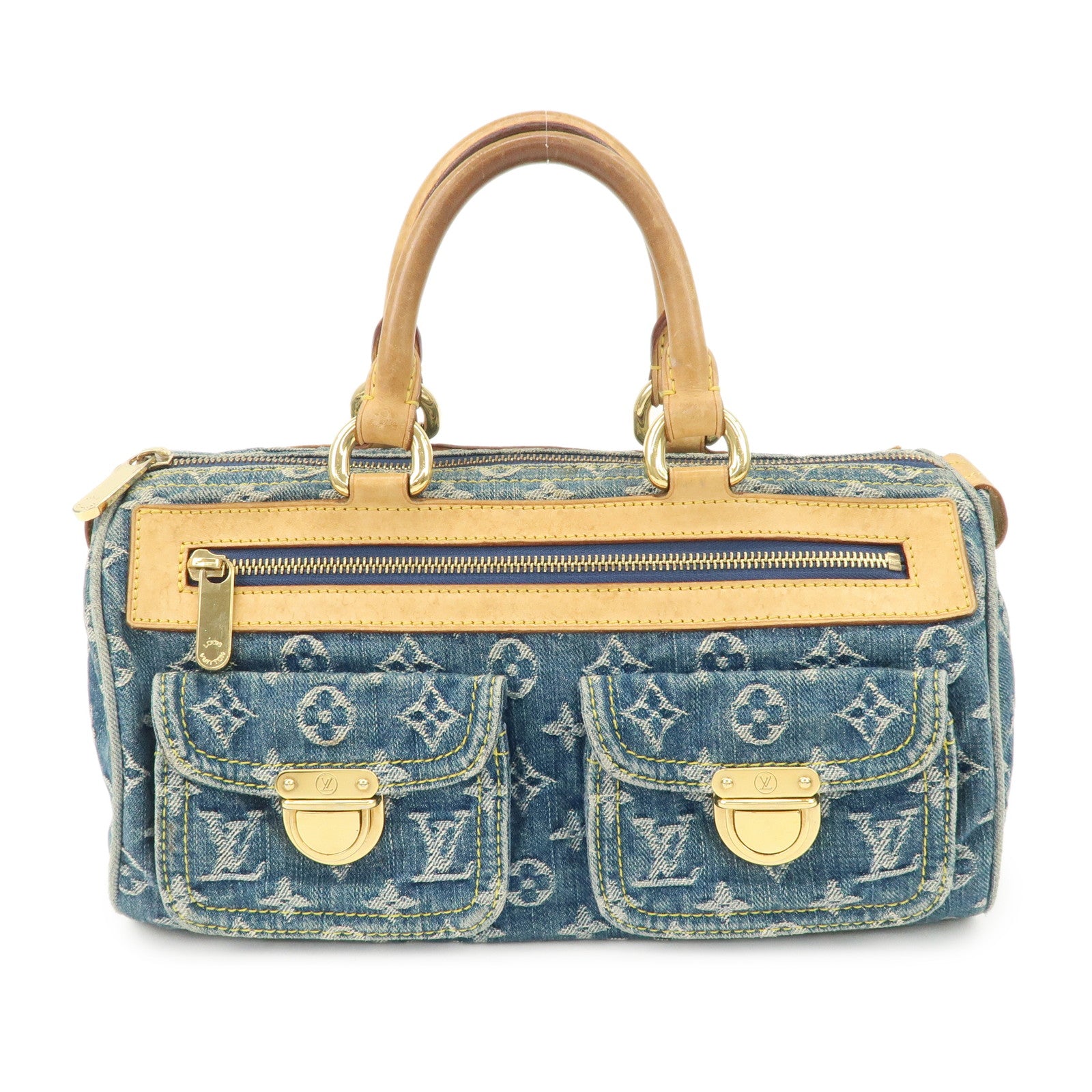 Louis Vuitton Monogram Denim Neo Speedy Boston Bag Blue M95019