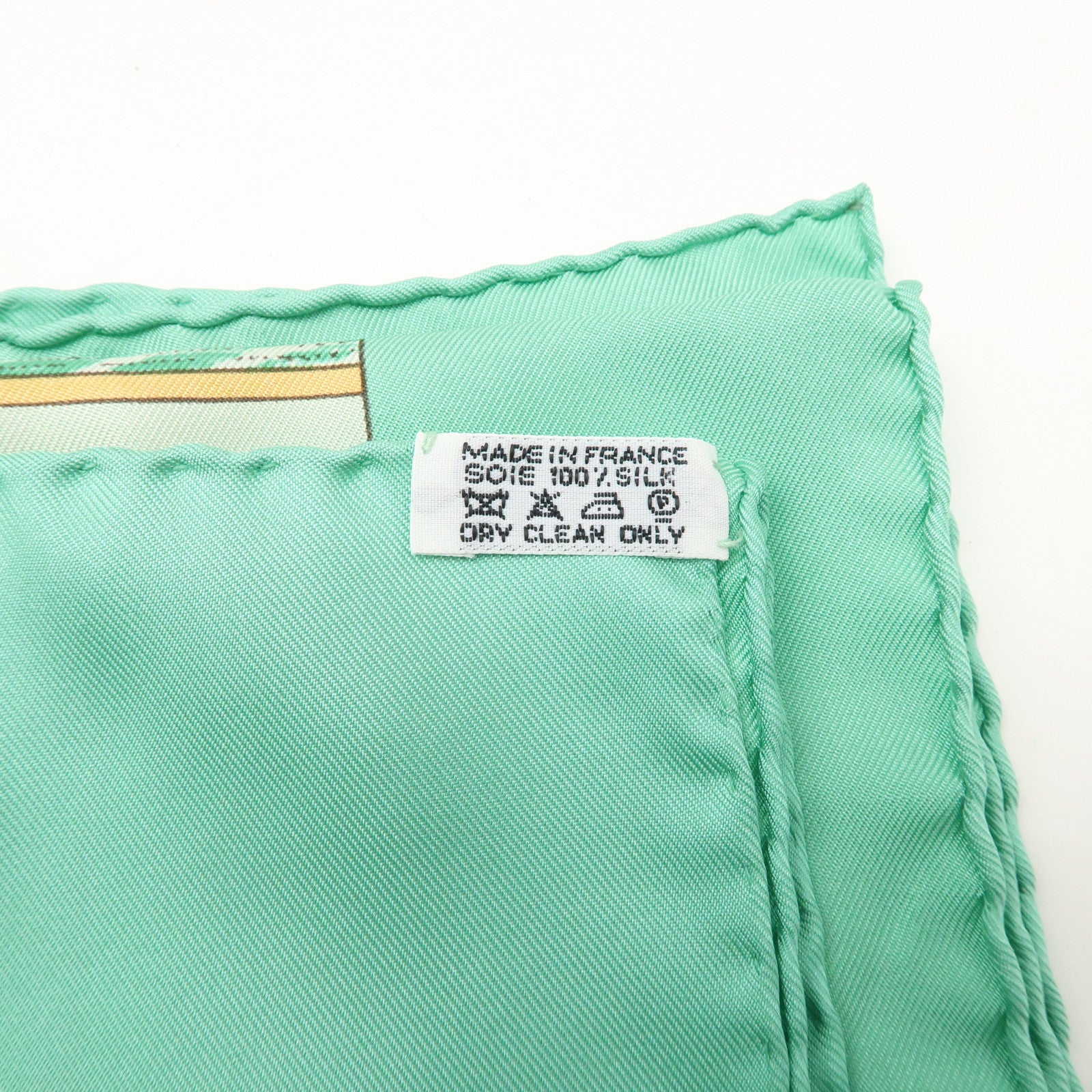 Carre 90 Silk 100% Scarf Jardin Creole Light Green Light Green
