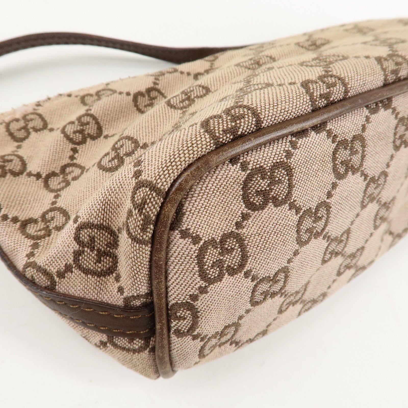 GUCCI GG Canvas Leather Canvas Accessory Pouch 039.1103.2123 Used