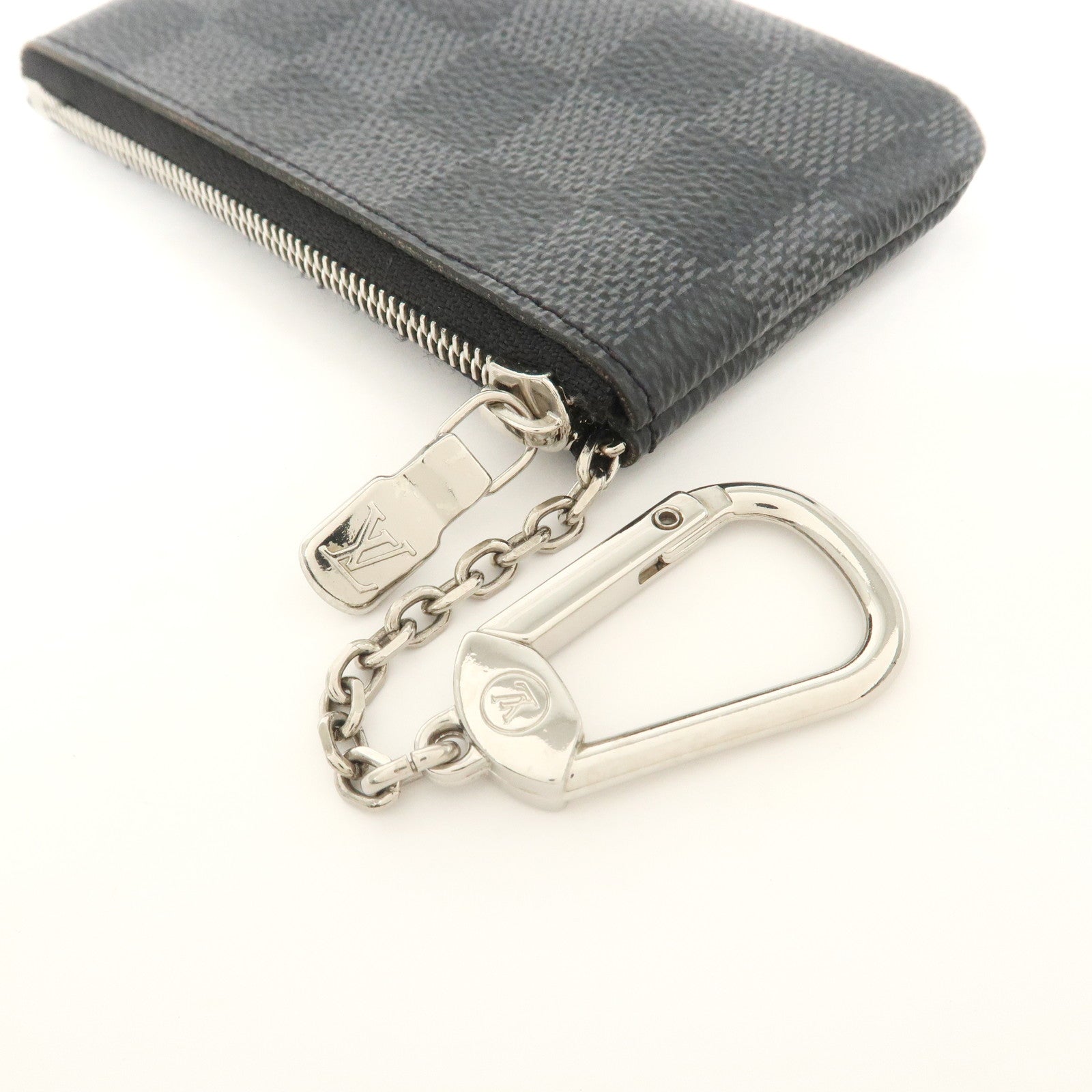 Louis Vuitton Damier Graphite Pochette Cles Coin Case Black N60155
