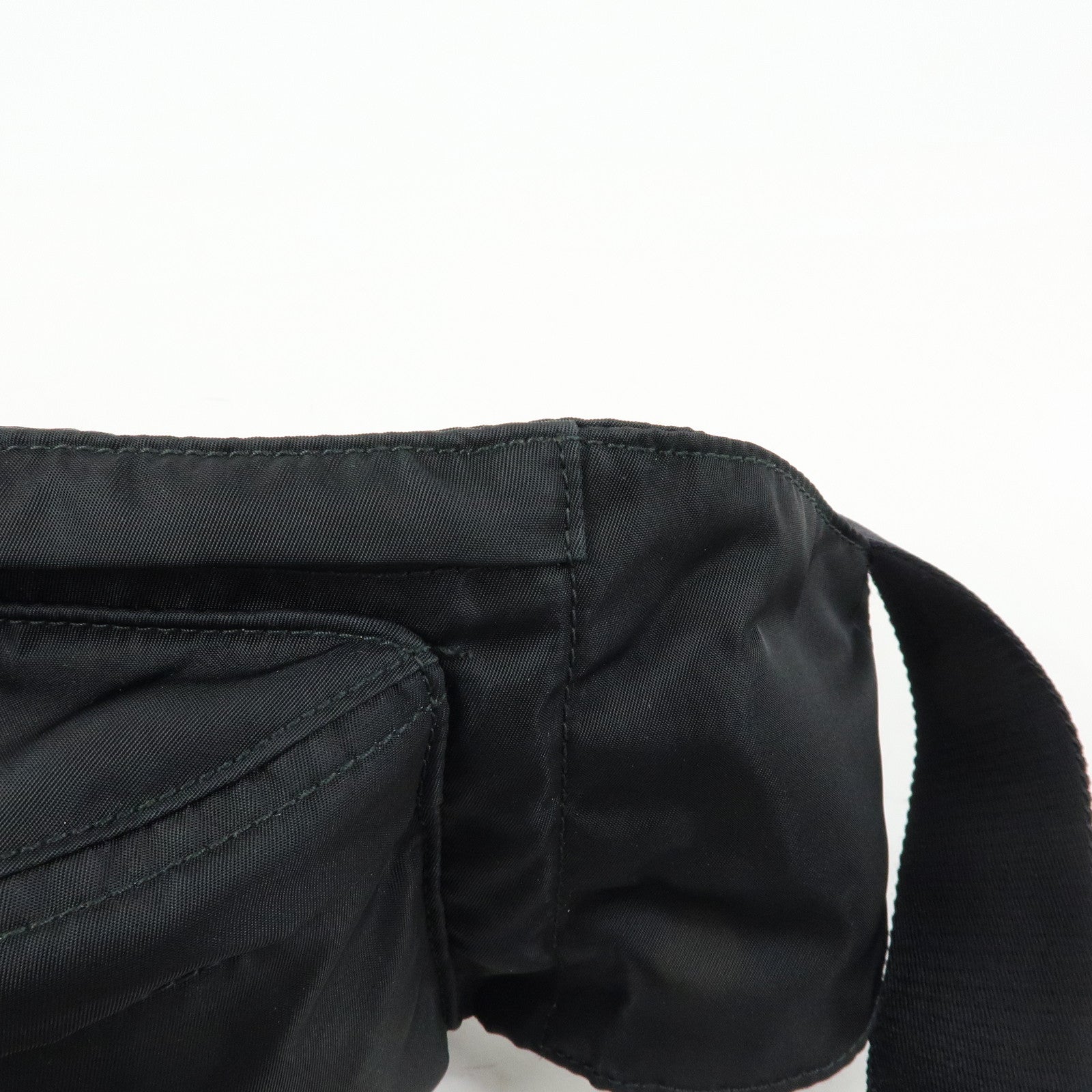 PRADA Triangle Logo Nylon Saffino Leather Waist Bag Body Bag 2VL132