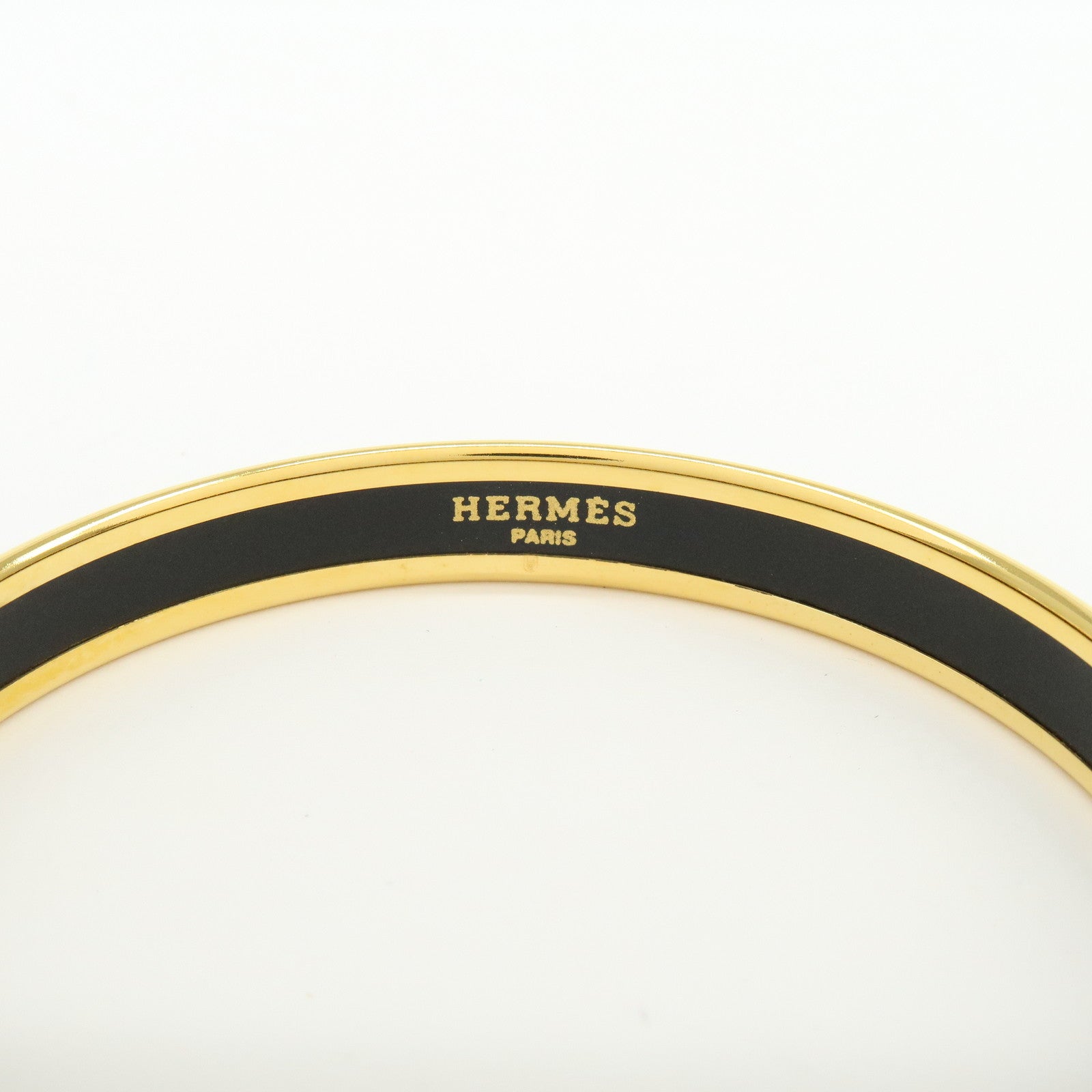 HERMES Email PM Bangle Gold Plated Bracelet Green Red