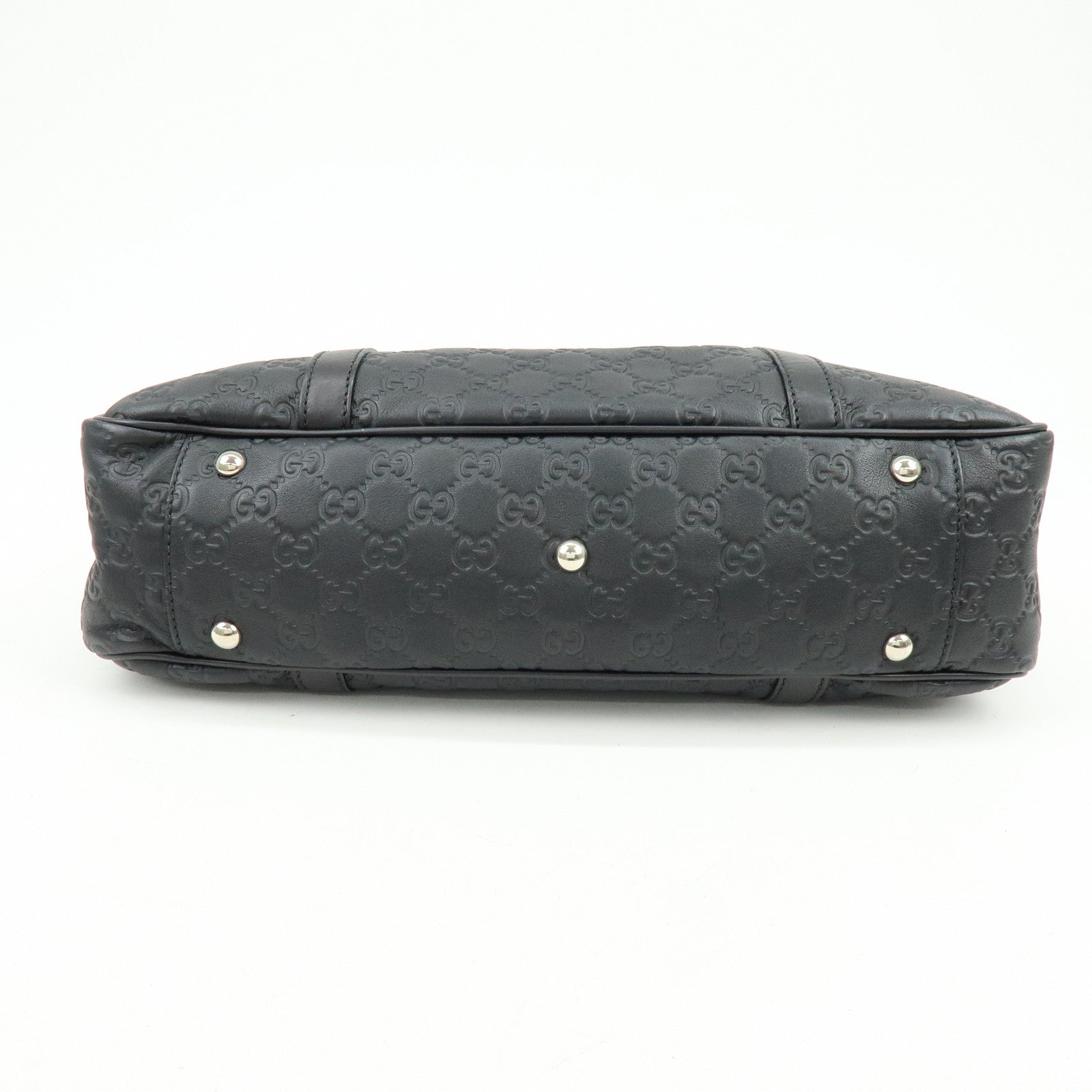 GUCCI Logo Guccissima Leather Tote Bag Shoulder Bag Black 232957