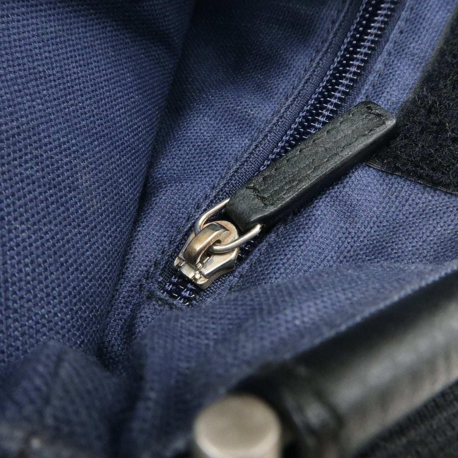 Ferragamo Gancini Canvas Shoulder Bag Black Silver HDW