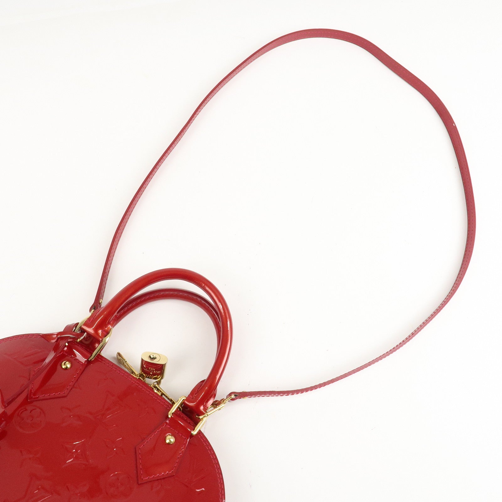 Louis Vuitton Monogram Vernis Alma BB 2Way Bag Red POMME D'AMOUR M91606 Used