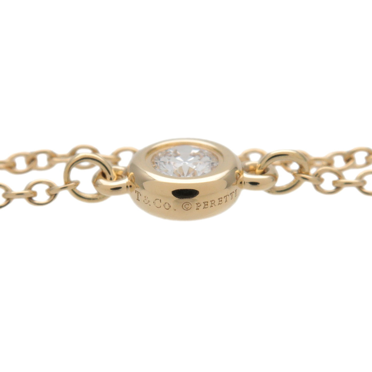 Tiffany & Co By The Yard 1P Diamond Ring 750YG 18K US7