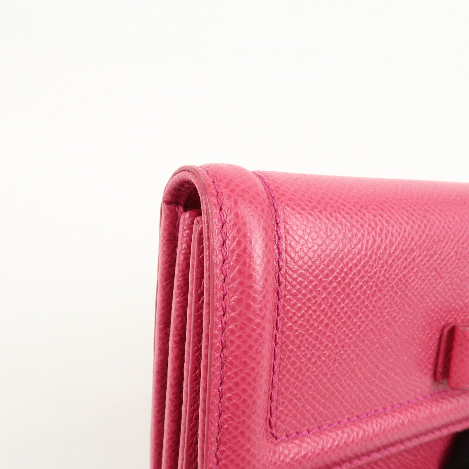 Ferragamo Vara Ribbon Logo Leather Long Wallet Pink