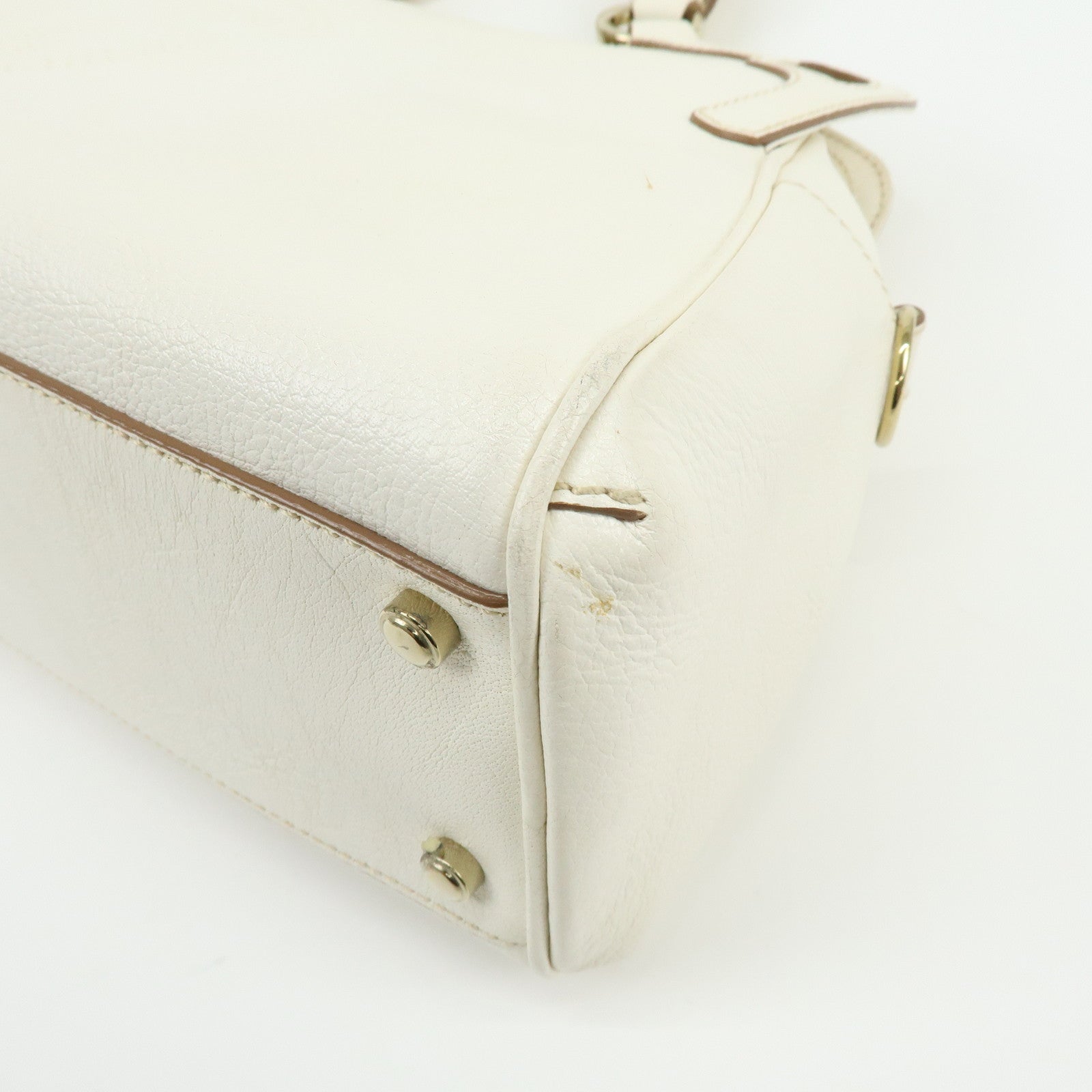 Cartier Marcello Leather 2Way Bag Shoulder Bag Hand Bag Ivory