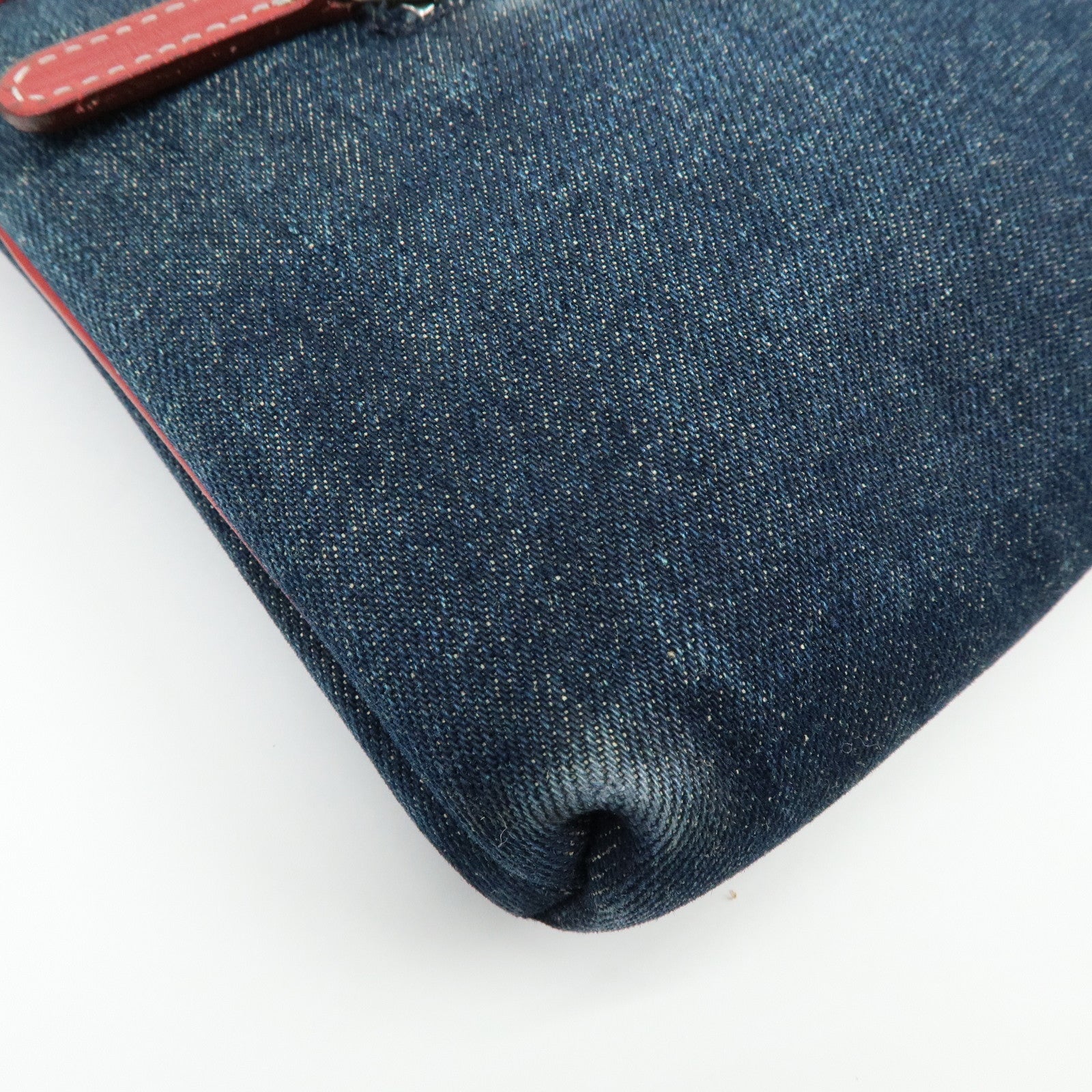 BURBERRY Blue Label Denim Leather 2Way Shoulder Hand Bag Blue Red