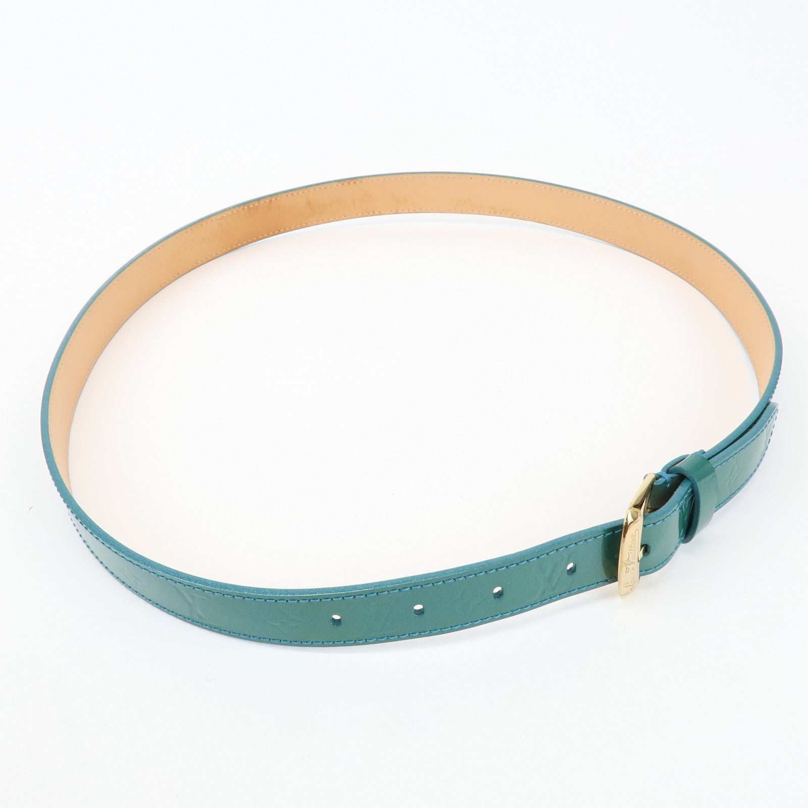 Louis Vuitton Monogram Vernis Leather Ceinture Belt Blue Galactic