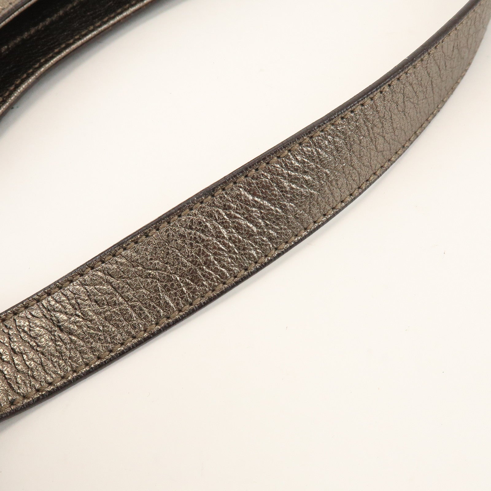 Ferragamo Gancini Leather Shoulder Bag Hand Bag Bronze