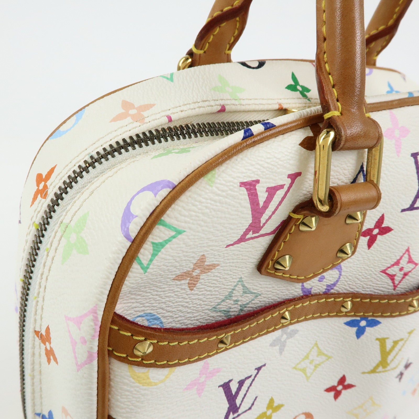 Louis Vuitton Monogram Multicolor Trouville Hand Bag Blanc M92663