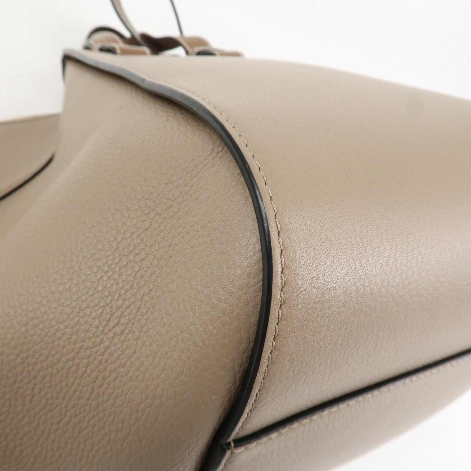 LOEWE Anagram Leather Hammock Small Shoulder Bag Greige Used