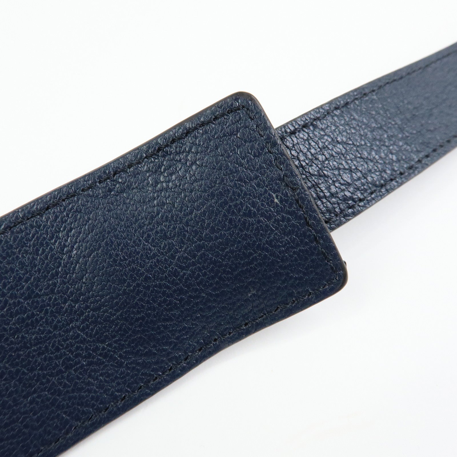CELINE Leather Suede 2Way Bag Hand Bag Shoulder Bag Navy