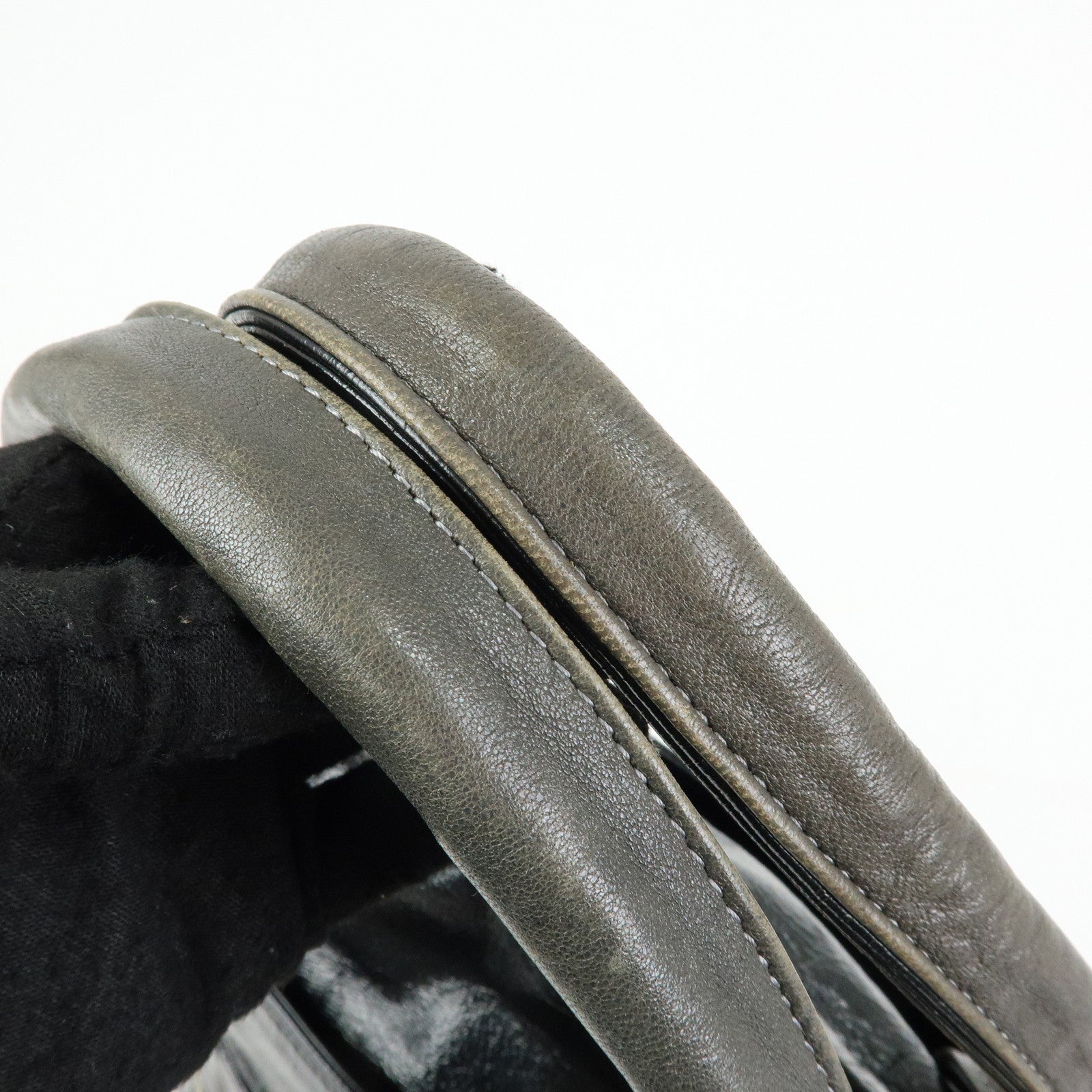 Chloe See by Chloe Leather Boston Bag Hand Bag Metalic Black
