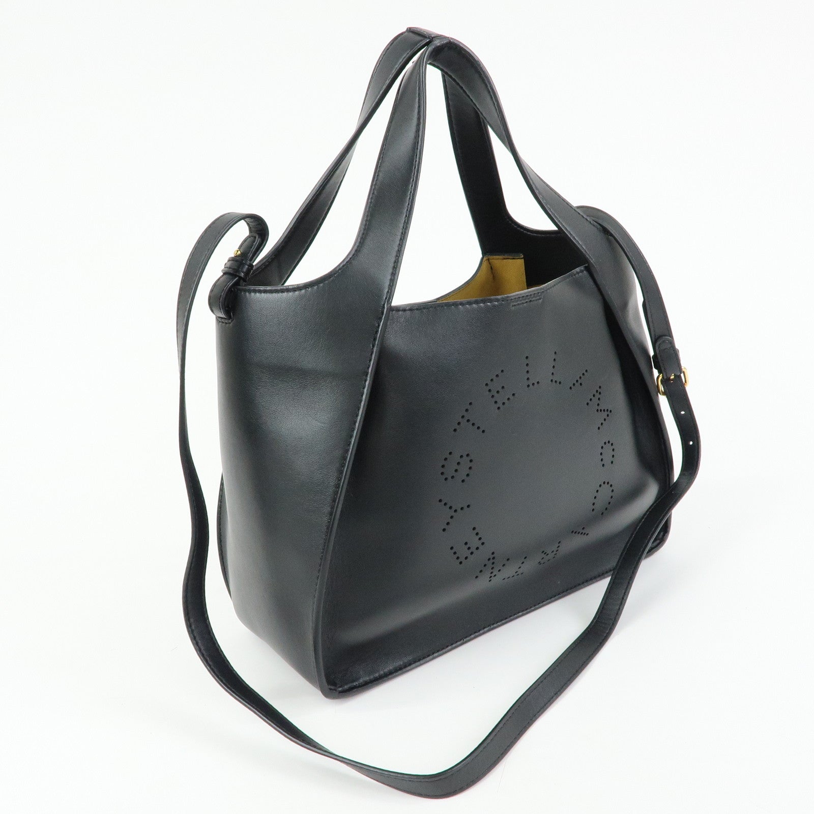STELLA MCCARTNEY Faux Leather 2Way Shoulder Bag Hand Bag Black