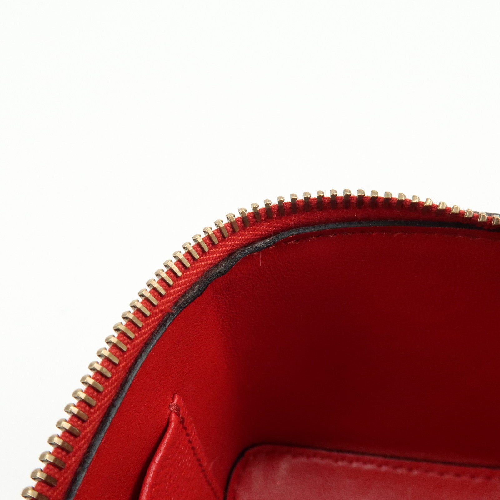 VALENTINO V Logo Leather 2Way Mini Hand Bag Chain Vanity Bag Red