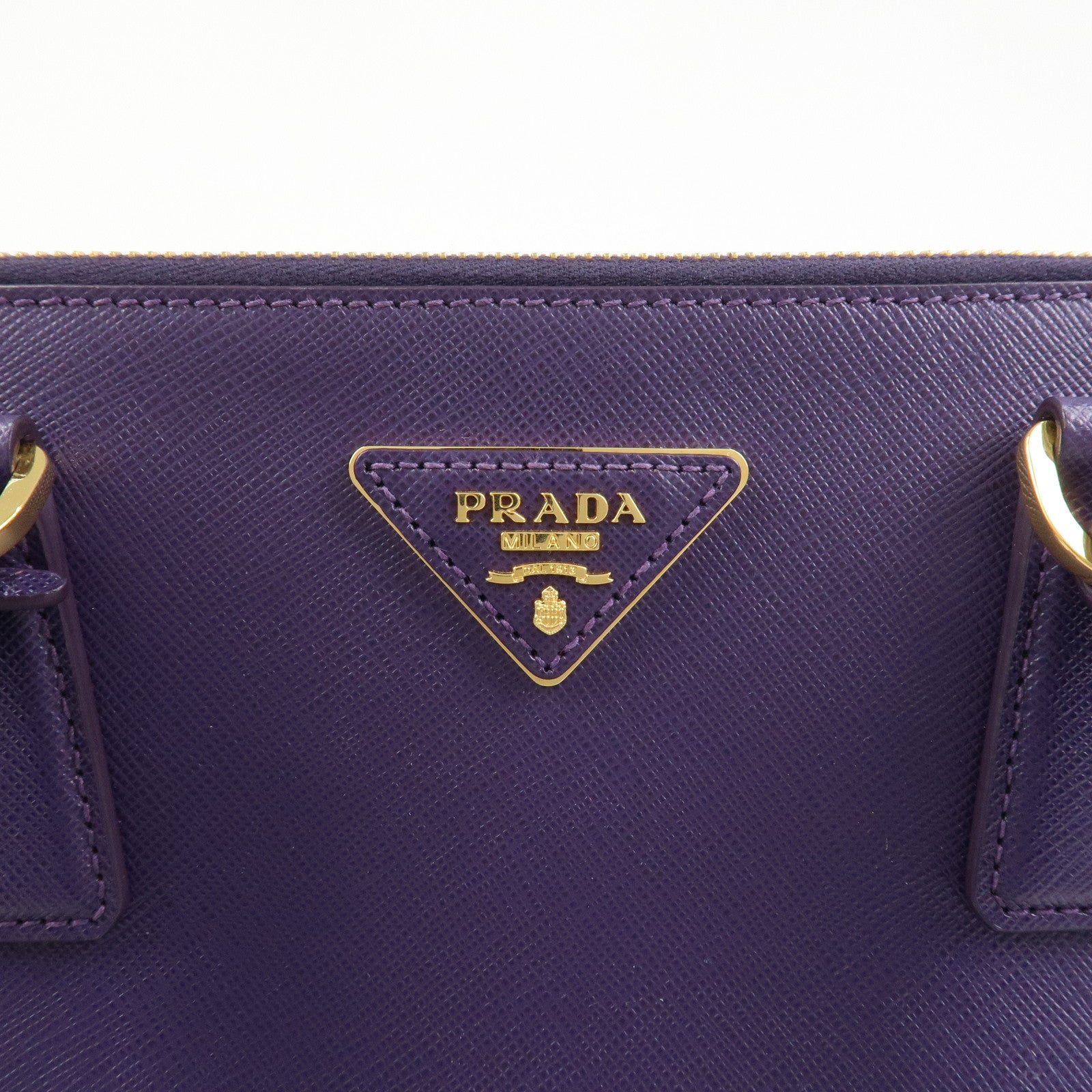 PRADA Saffiano Leather Galleria 2Way Bag Hand Bag Purple BN1786