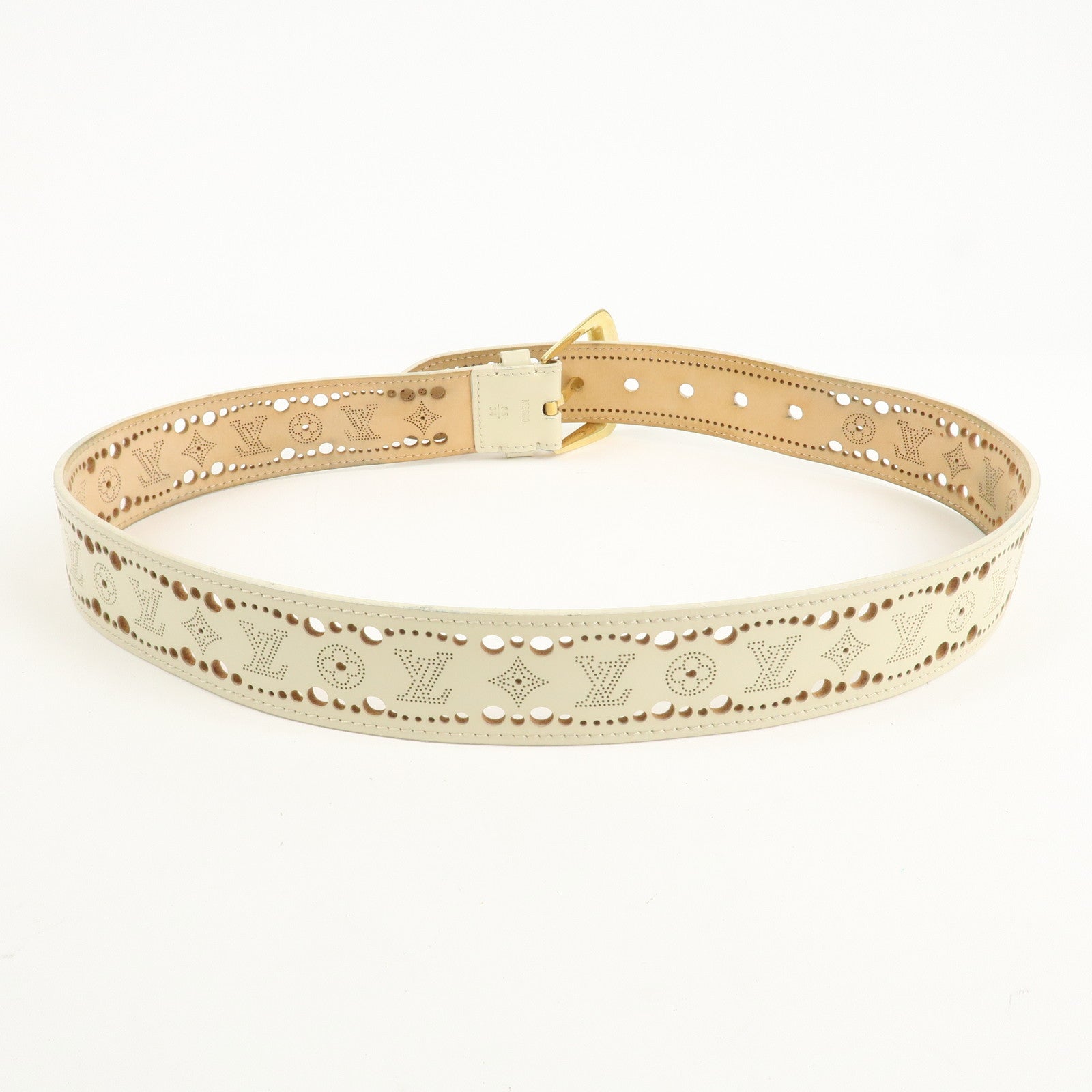 Louis Vuitton Leather Ceinture Phenix Ivory Belt 88/34 M9680 Used