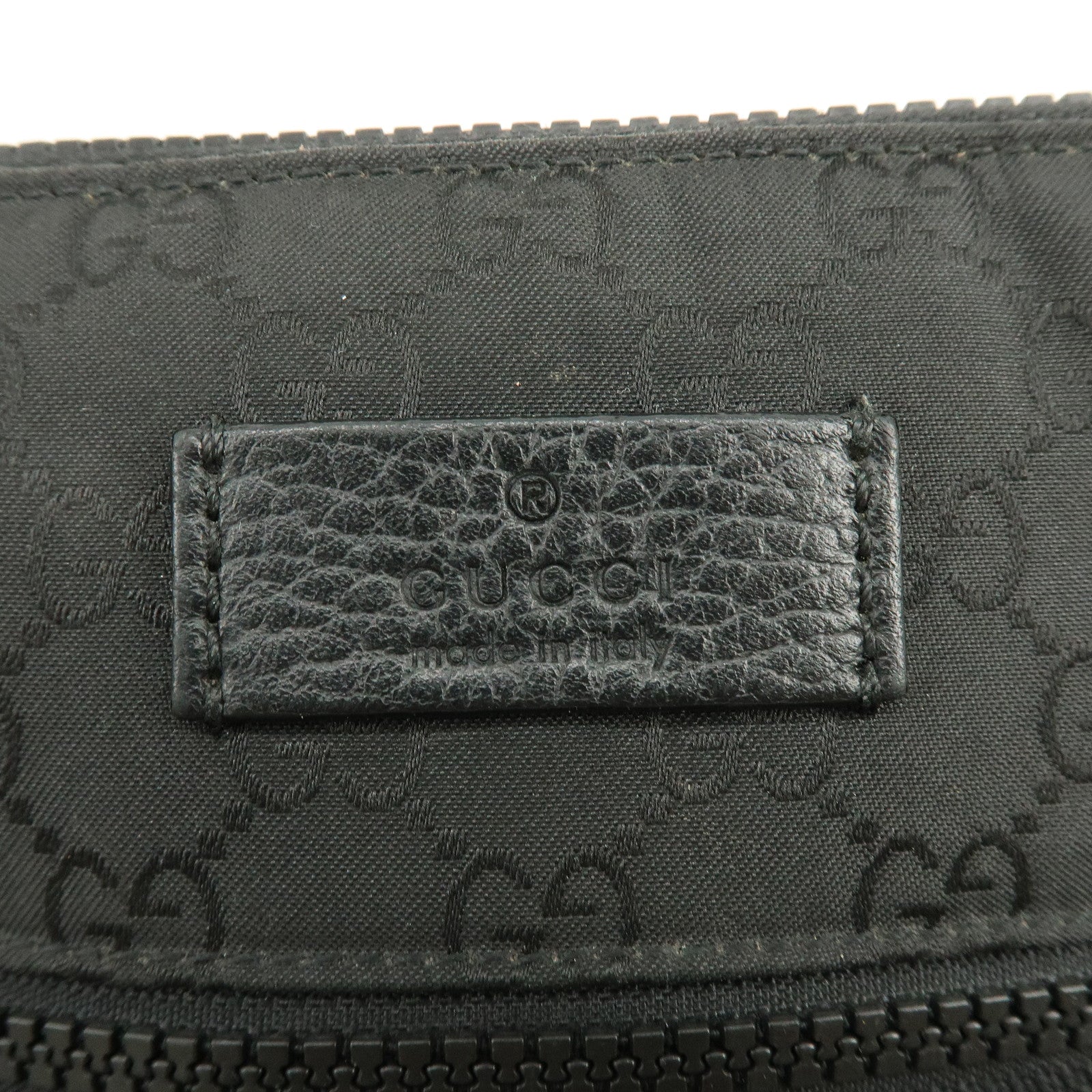 GUCCI GG Nylon Leather Shoulder Bag Crossbody Bag Black 449183