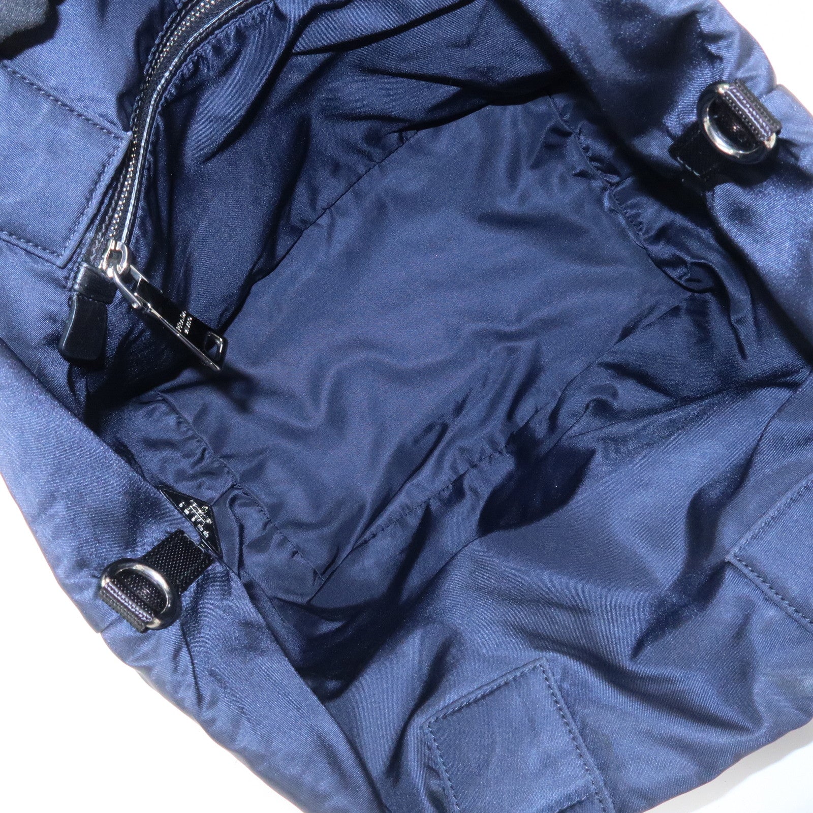 PRADA Nylon 2 Way Bag Hand Bag Shoulder Bag Black Navy BR4521