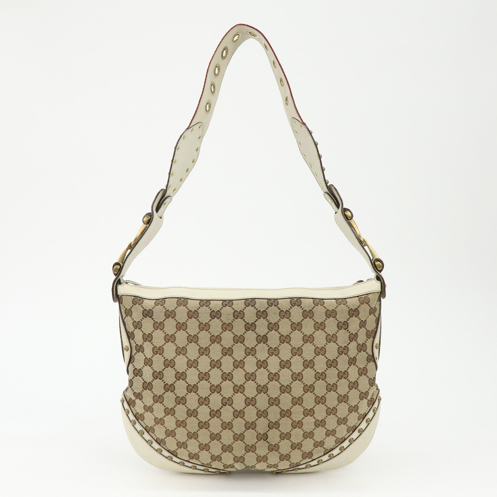 GUCCI Sherry GG Canvas Leather Shoulder Bag Beige Ivory 144011