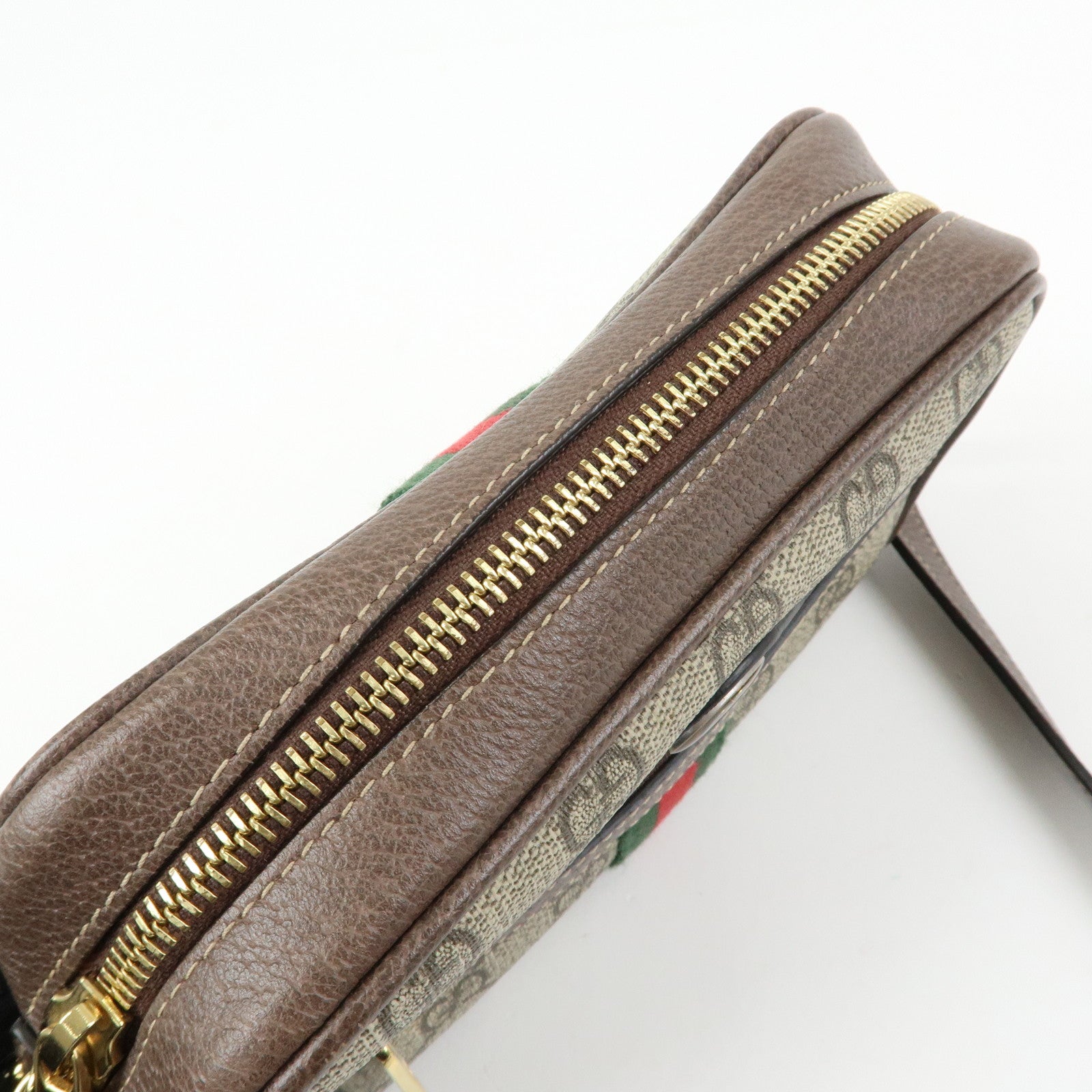 GUCCI Ophidia Sherry GG Supreme Leather Shoulder Bag Brown 517350