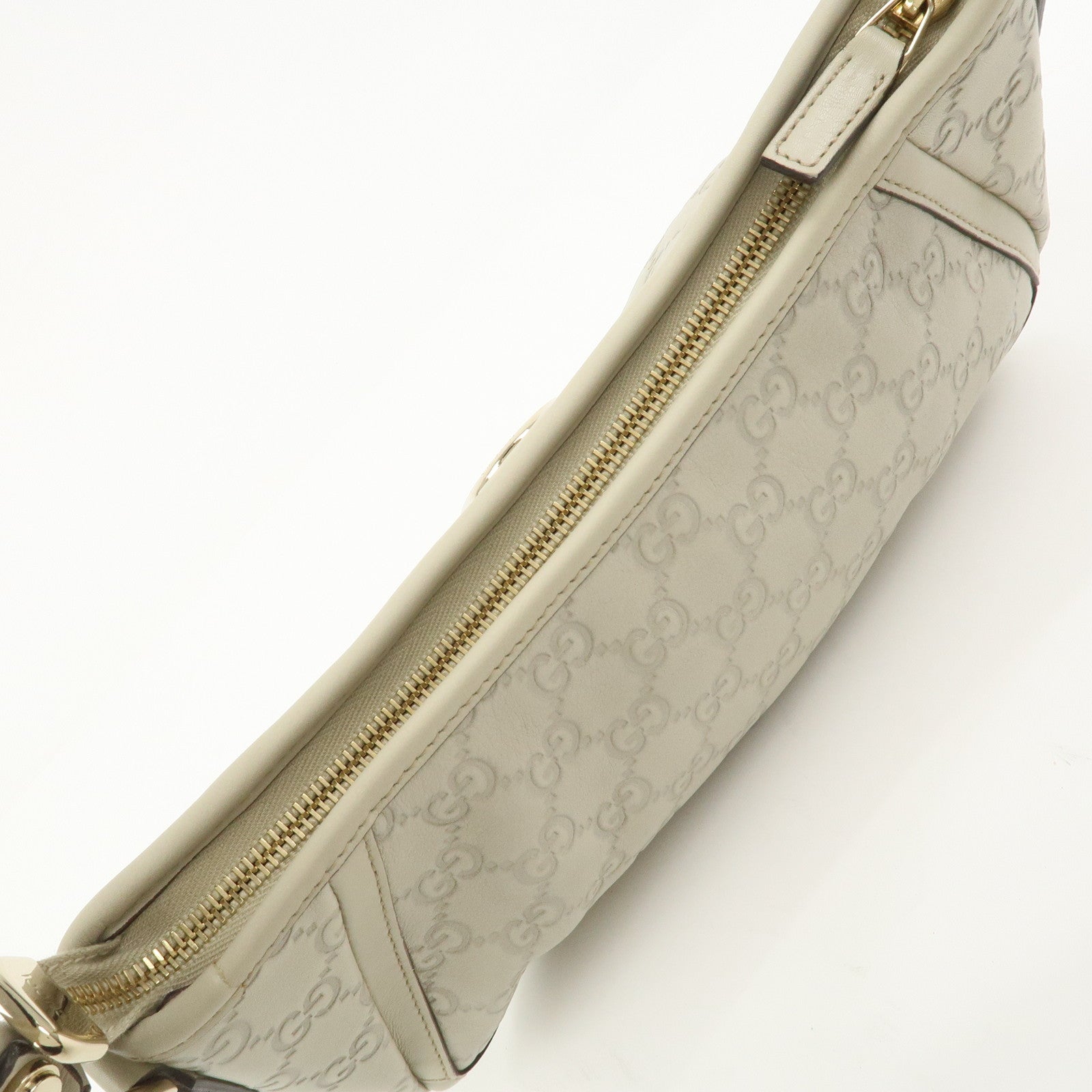 GUCCI Abbey Guccissima Leather Shoulder Bag Hand Bag Ivory 130939