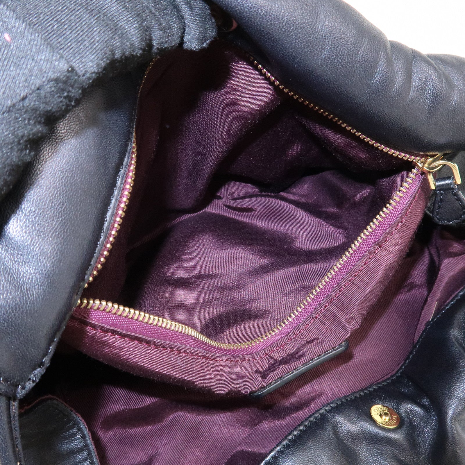 LOEWE Anagram Nappa Leather Hand Bag Drawstring Bag Black