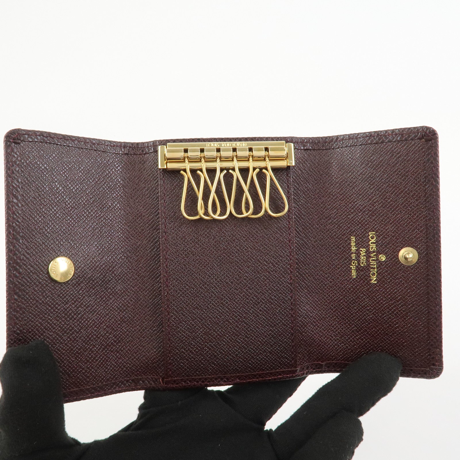 Louis Vuitton Taiga Leather Multiclés 6 Key Case Acajou M30536