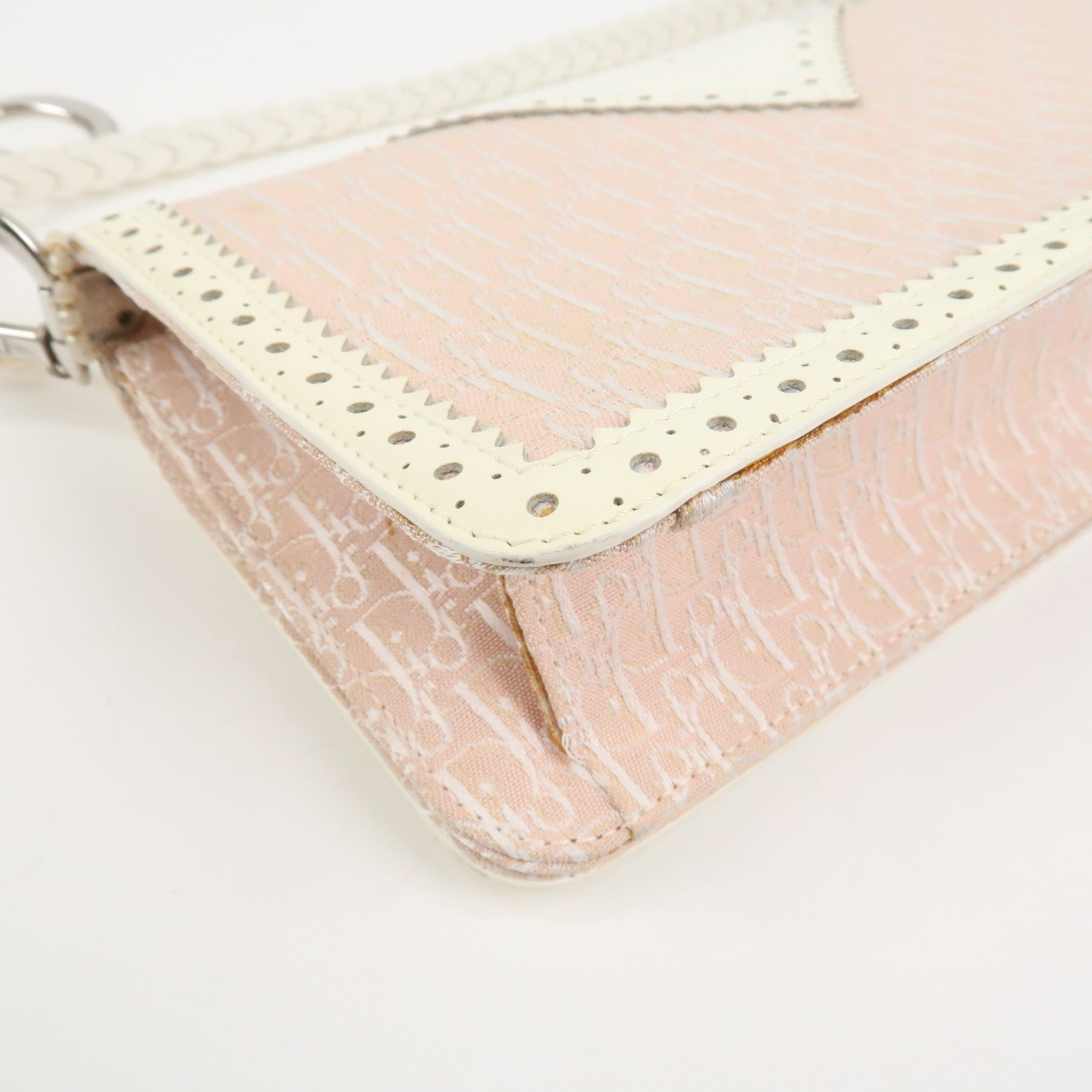 Christian Dior Trotter Canvas Leather Hand Bag Shoulder Bag Pink