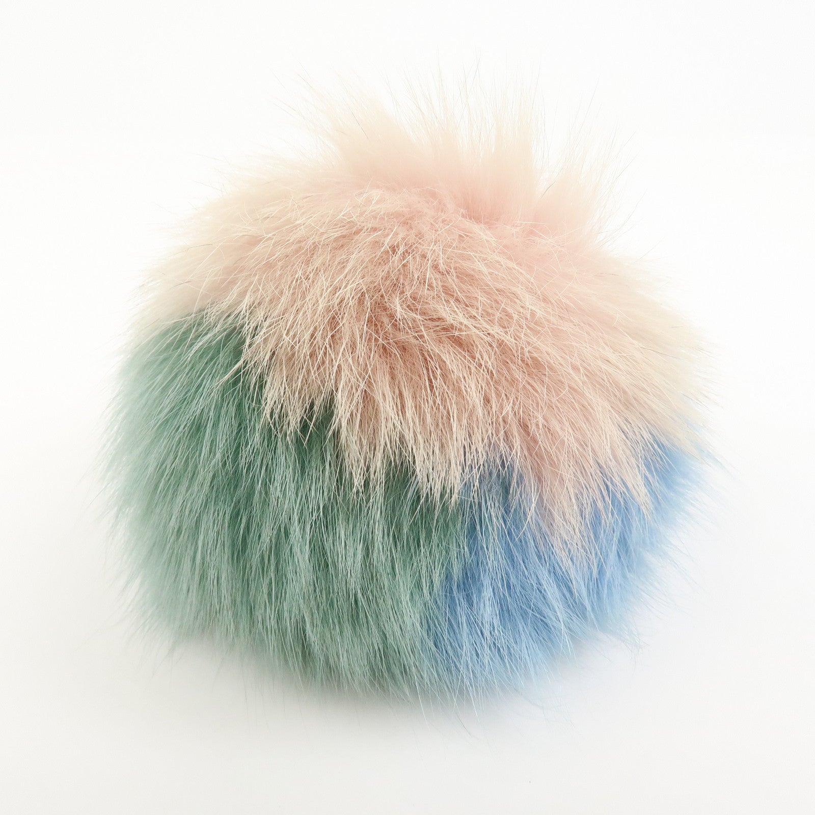 FENDI Pom Pom Fur Key Chain Bag Charm Pink Green Blue 7AR259
