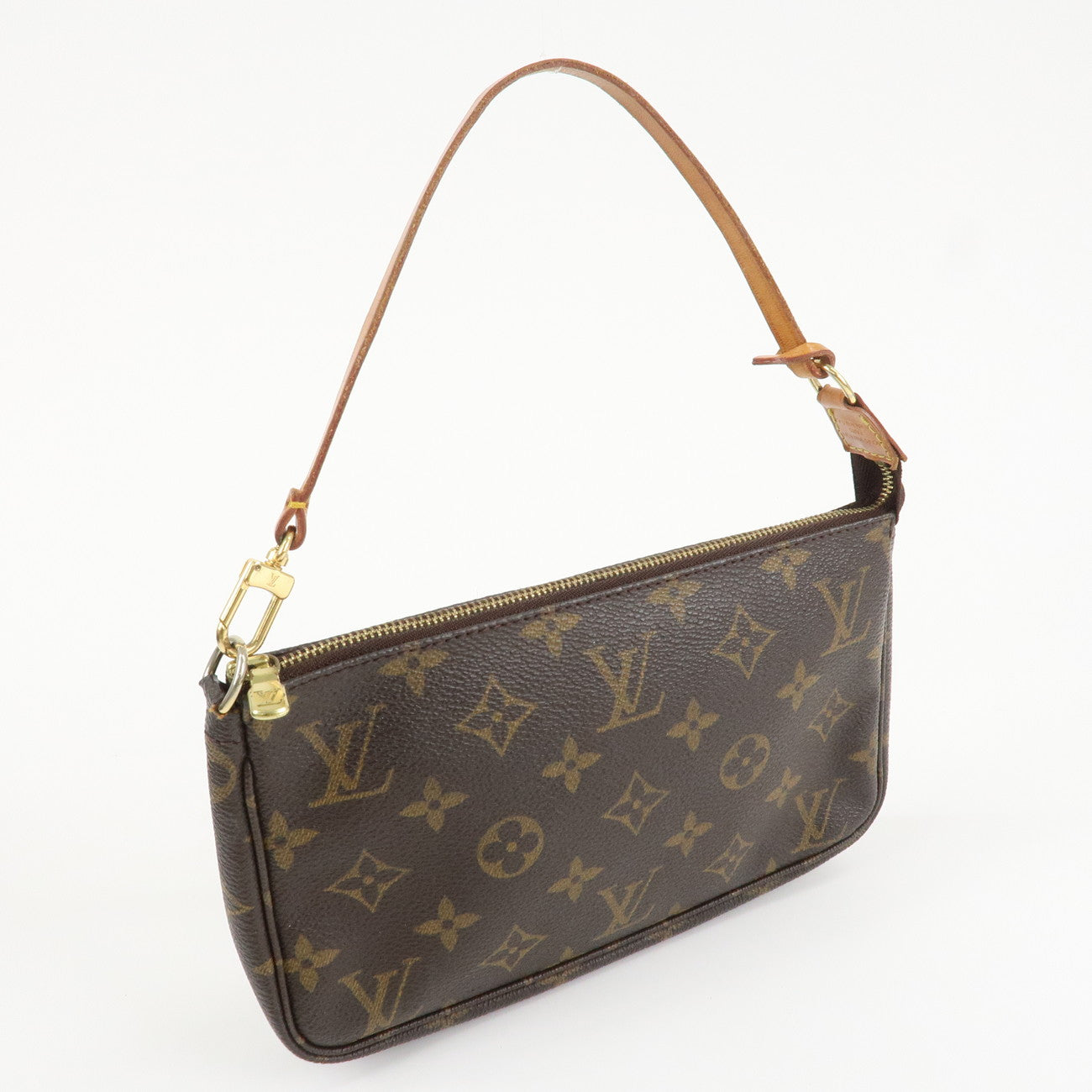 Louis Vuitton Monogram Pochette Accessoires Hand Bag Brown M51980 Used