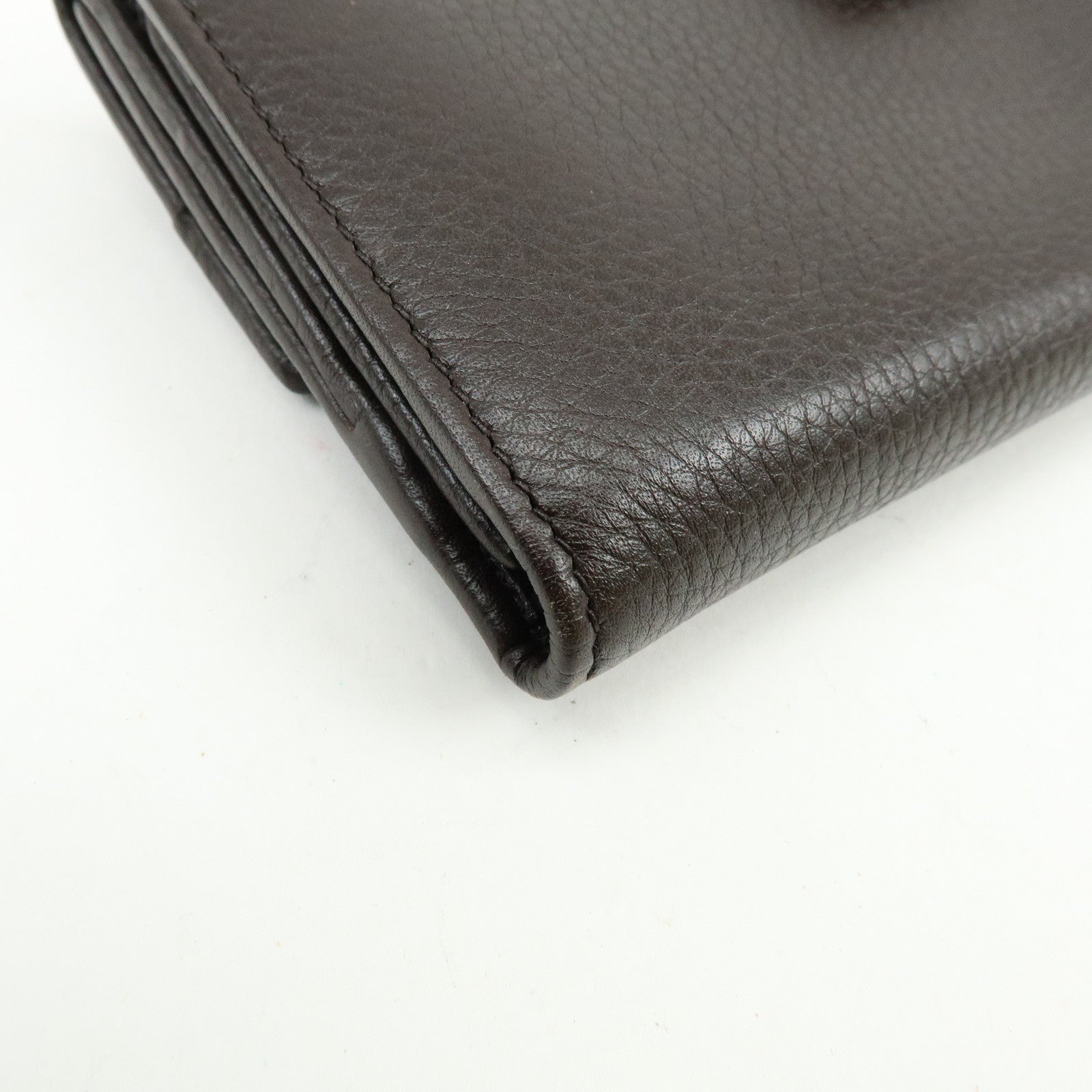 GUCCI Interlocking G Sherry Leather Long Wallet Dark Brown 29535