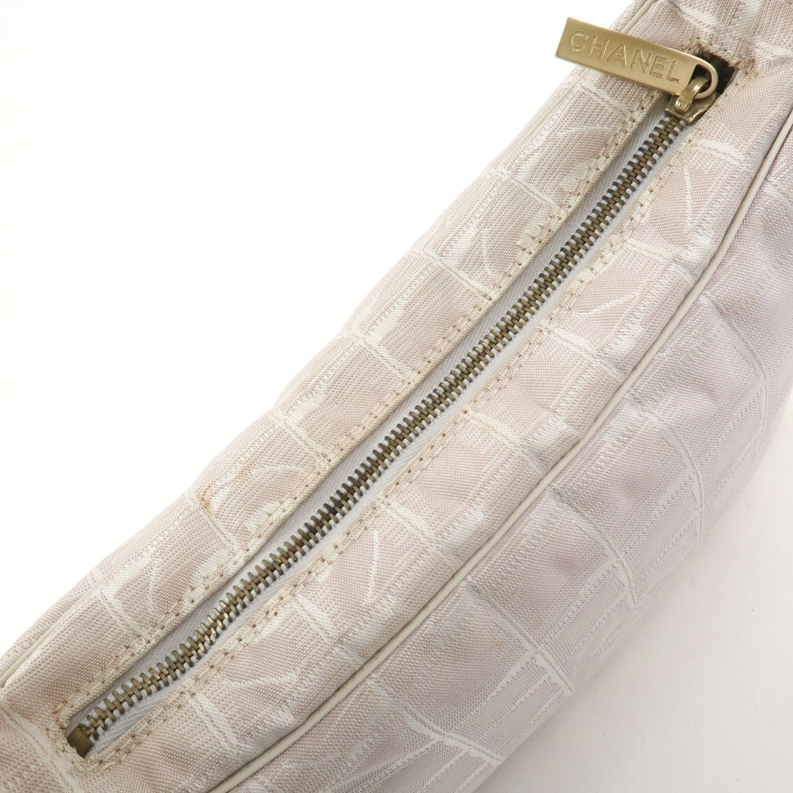 CHANEL New Travel Line Canvas Leather Shoulder Bag Hand Bag Pink