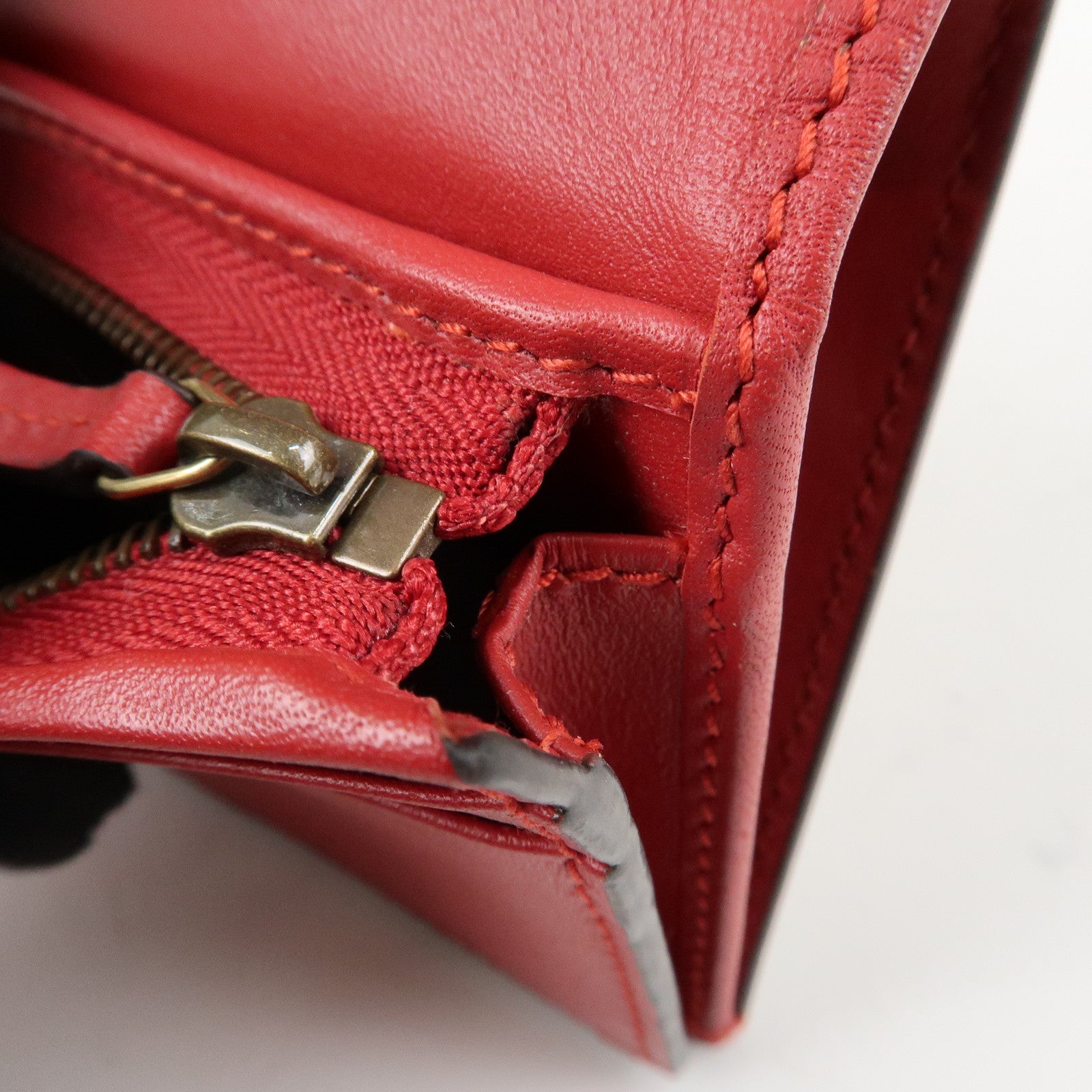 GUCCI Interlocking G GG Supreme Cherry Compact Wallet Beige 476050 Used