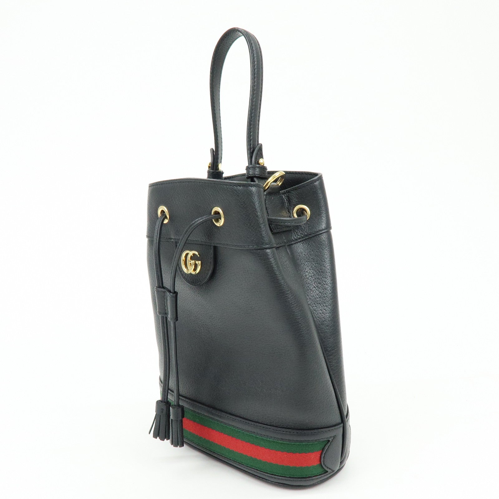 GUCCI Ophidia Sherry GG Marmont 2way Bucket Bag Small Black 610846
