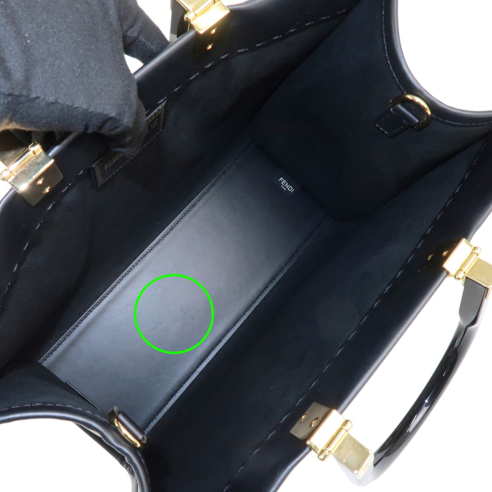 FENDI VERSACE FENDACE Leather Sunshine Medium Tote Bag 8BH386 Used