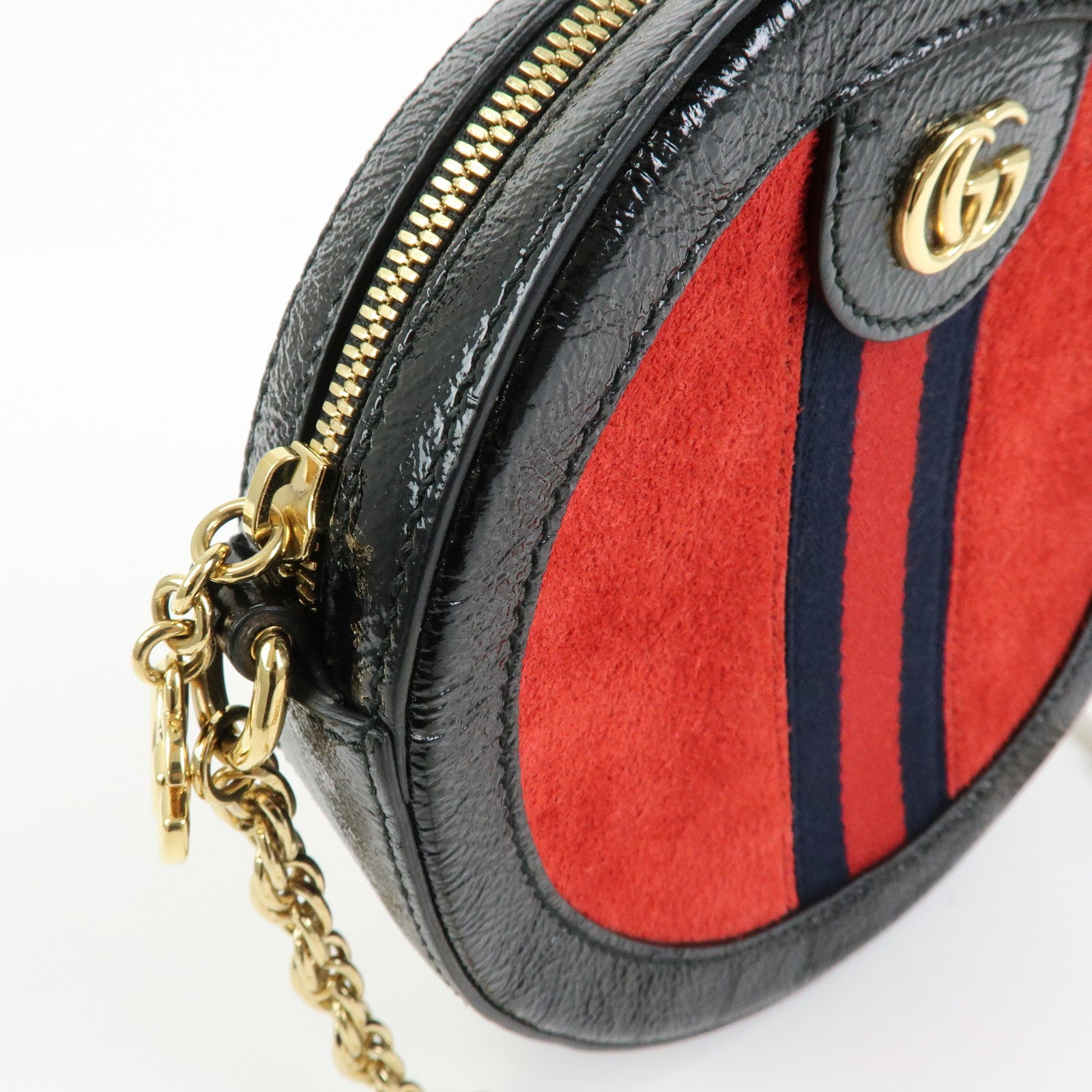 GUCCI Ophidia Sherry Double G Round Mini Chain Shoulder Bag 550618