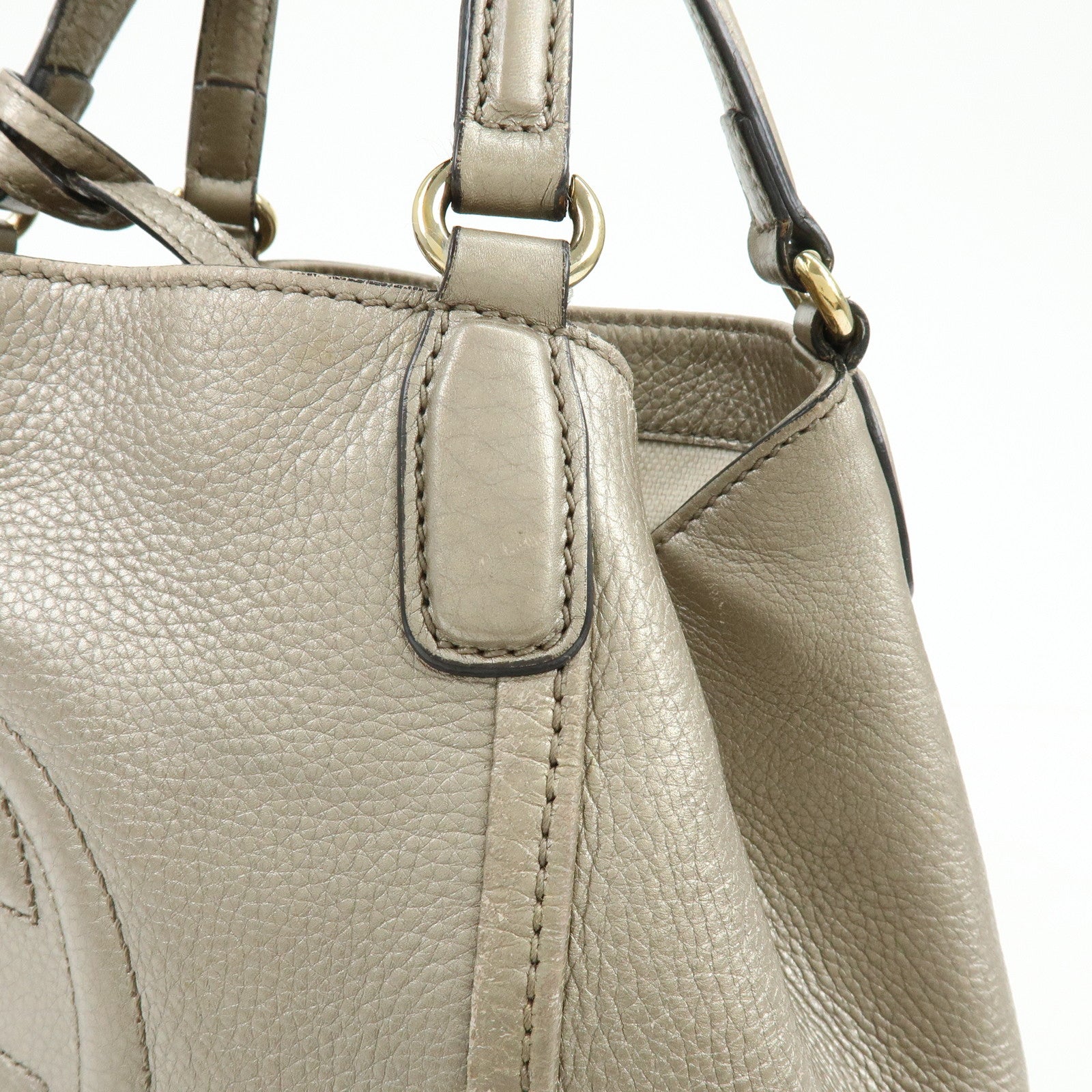 GUCCI SOHO Interlocking G 2Way Bag Hand Bag Champaign Gold 336751